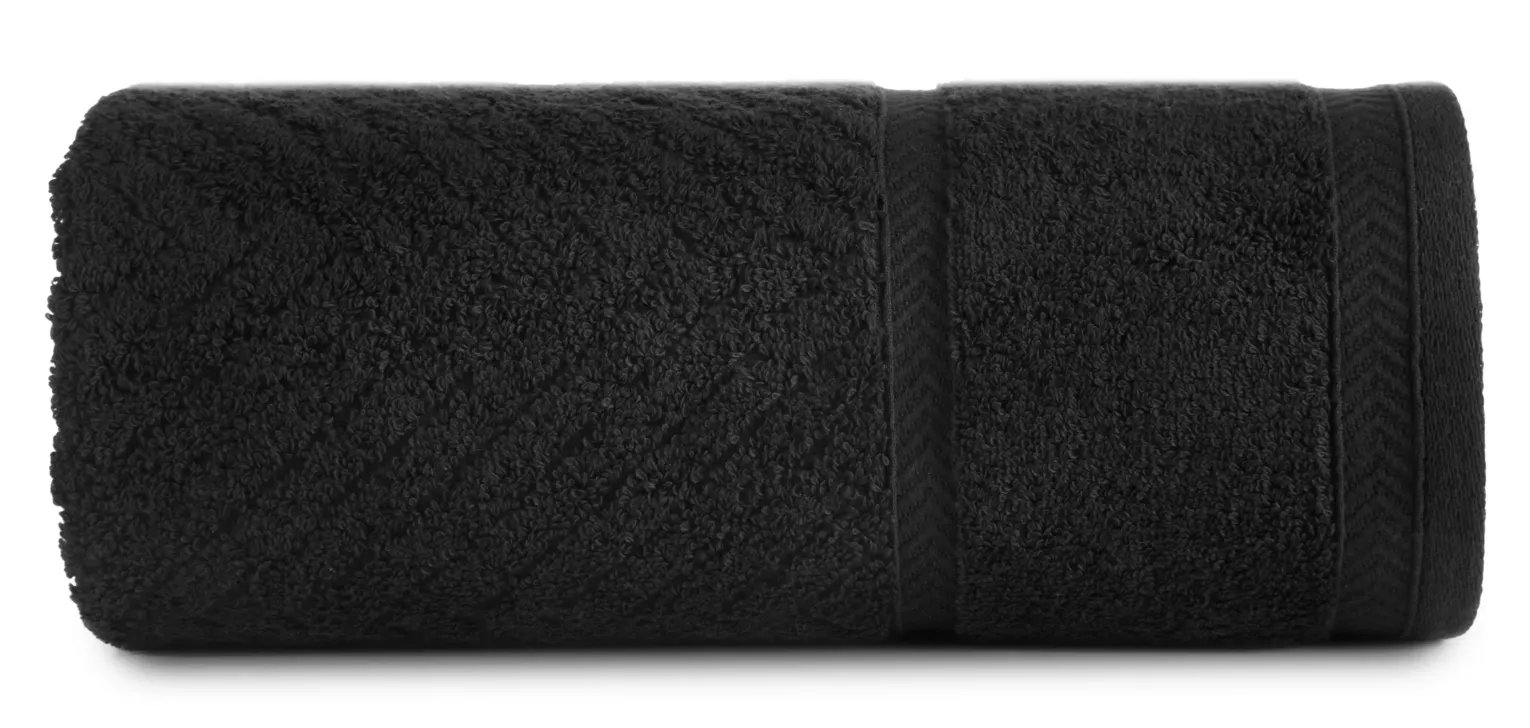 Ręcznik kąpielowy 50x90 cm bawełniany kolor czarny ze wzorem zygzaka 500 g/m2 KALIA Reina Line Eurofirany