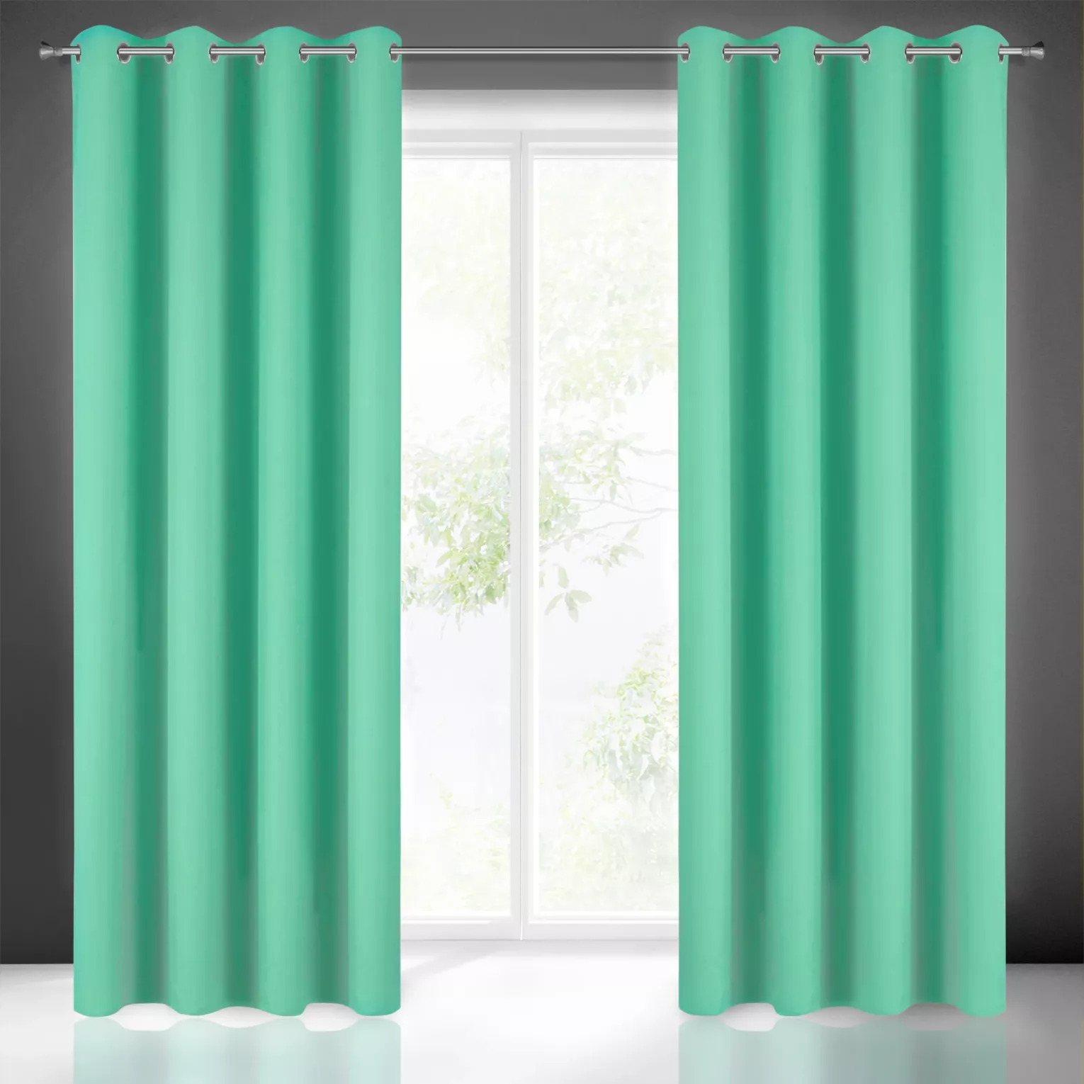 Zasłona miętowa gładka, matowa 140x250 cm przelotka ADORE Design 91 Eurofirany
