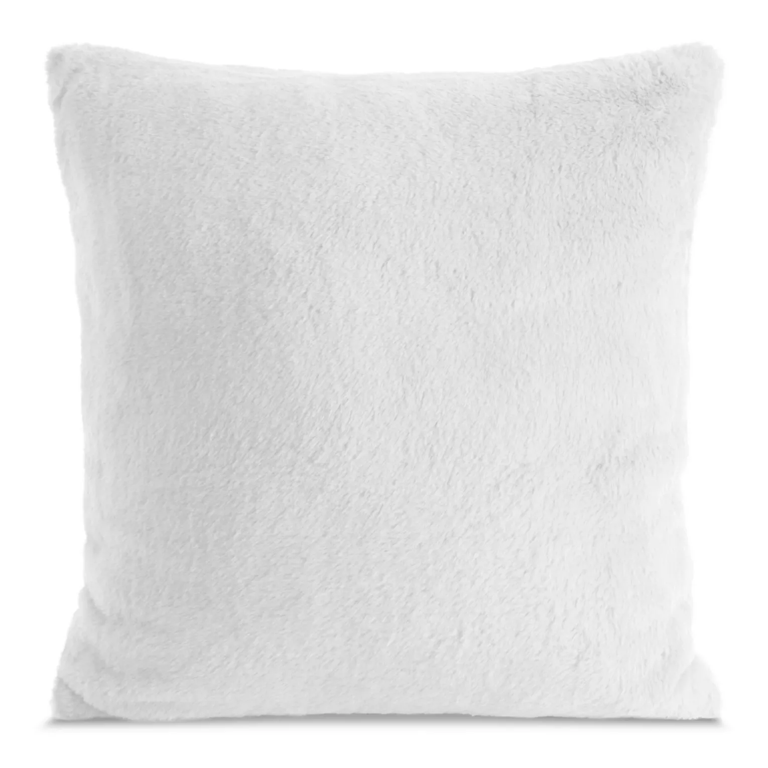 Poszewka na poduszkę 60x60 cm biała z miękkiej futrzanej tkaniny NINA Eurofirany