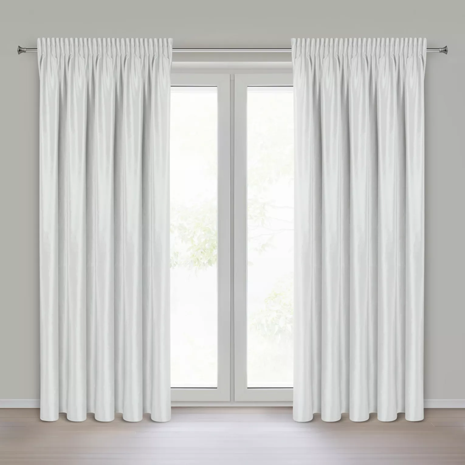 Zasłona biała z błyszczącego welwetu 140x270 cm taśma - CAMERON Eurofirany