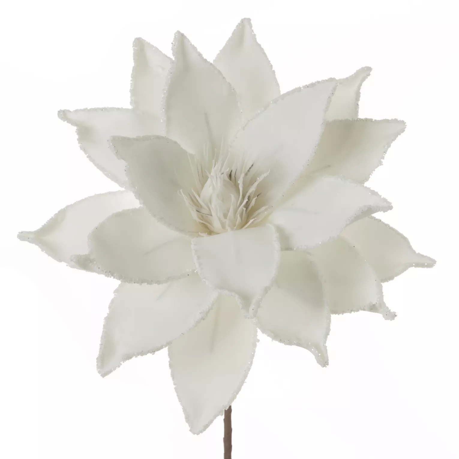 Kwiat sztuczny biały z plastycznej pianki 78 cm