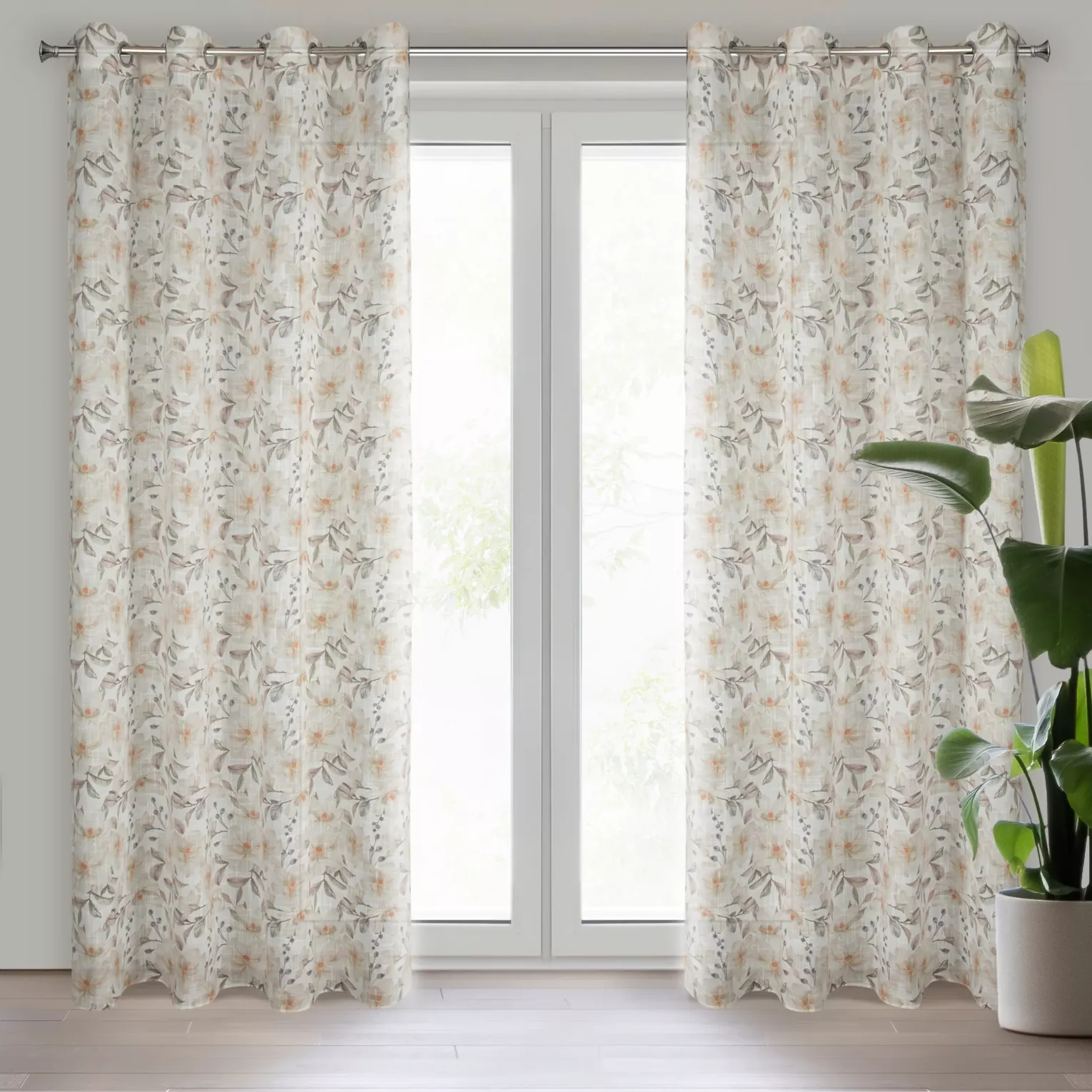 Zasłona naturalno, beżowa 140x250 cm przelotka AMARA Eurofirany