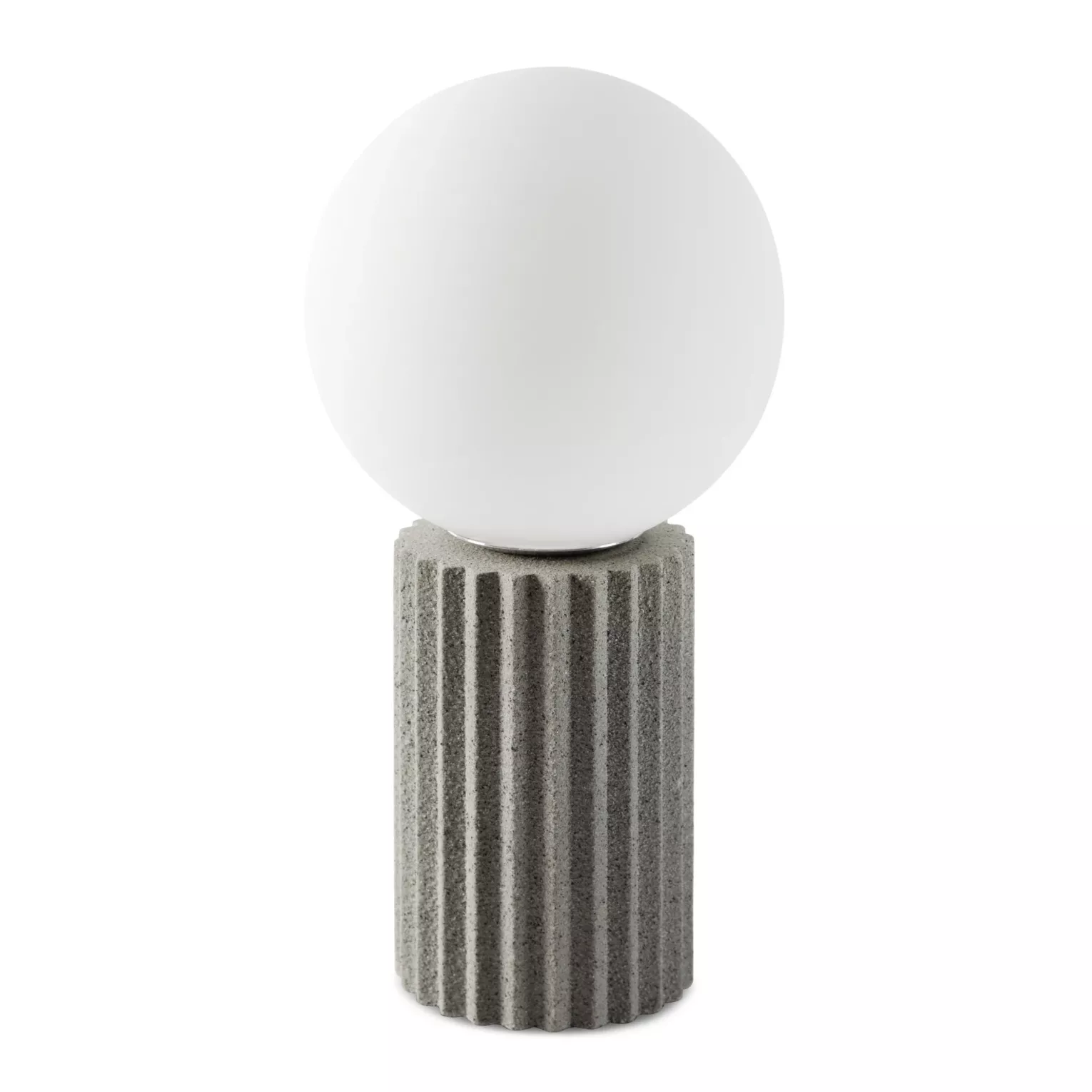 Lampa stołowa nocna biało, popielata na podstawie z betonu 16x40 cm ASPEN Eurofirany