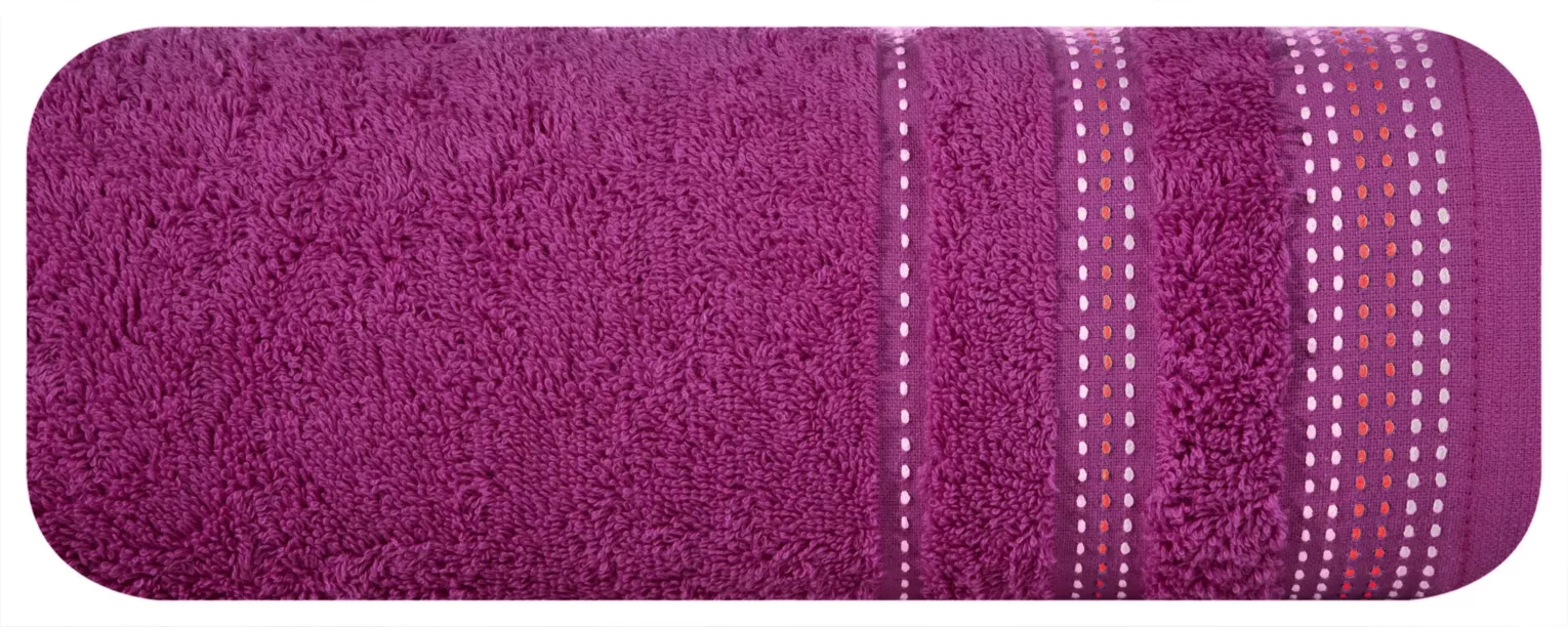 Ręcznik do rąk 30x50 cm bawełniany kolor fioletowy z ozdobnym stębnowaniem 500 g/m2 POLA Eurofirany
