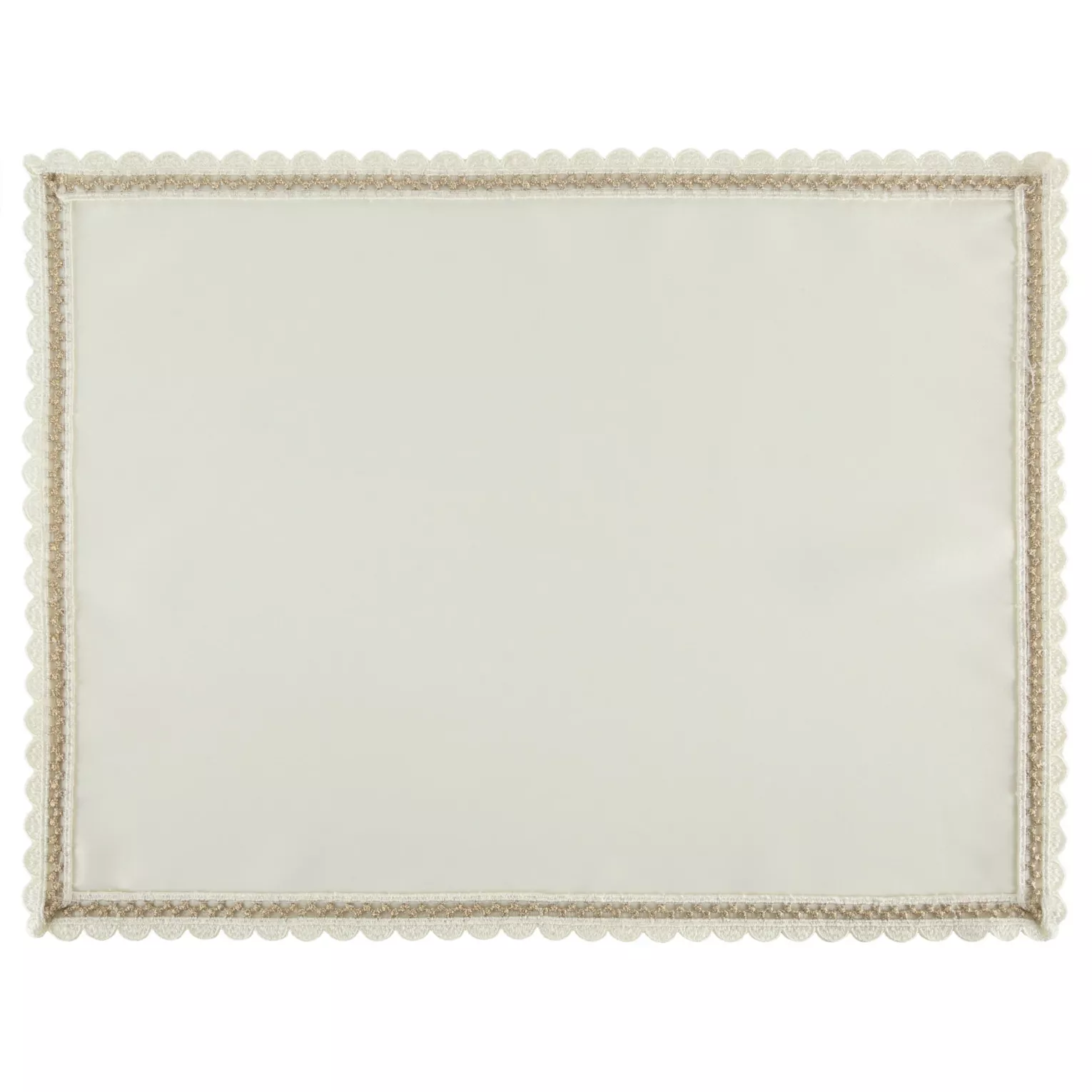 Komplet serwetek 4 szt 30x40 cm kremowy LACE z szampańskim haftowanym zdobieniem