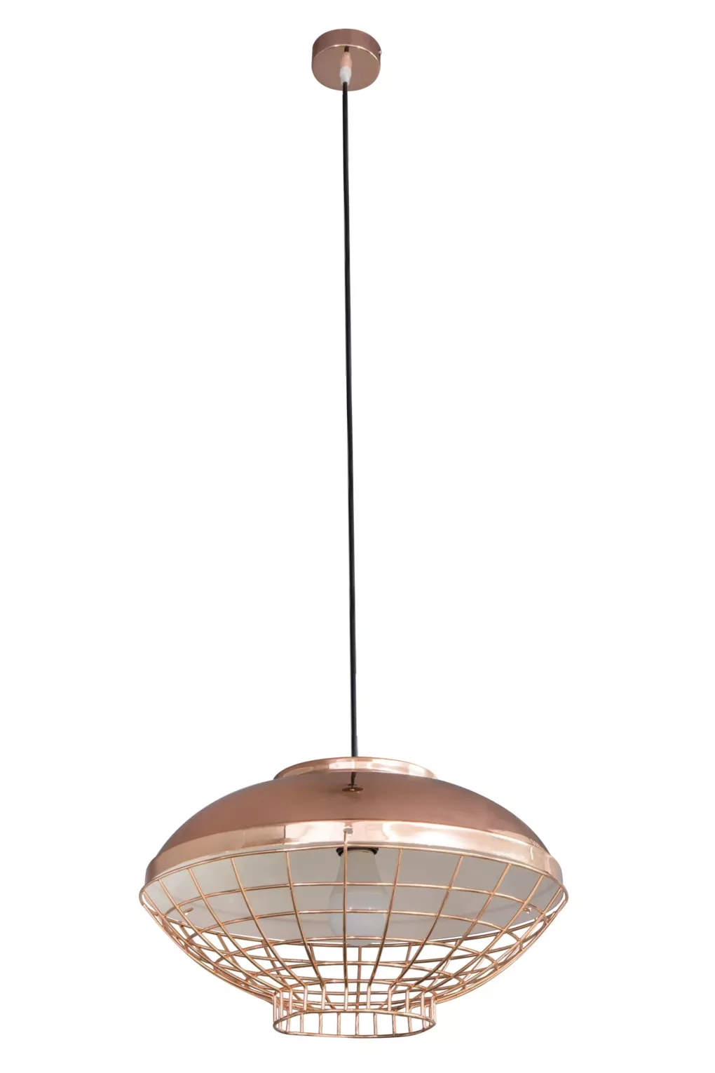 Lampa wisząca do pokoju miedziana w nowoczesnym stylu z metalu 39x11 cm LUCY Eurofirany