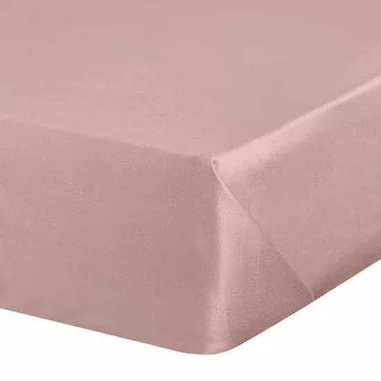 Prześcieradło bez gumki 180x210 cm z satyny bawełnianej kolor pudrowy róż 125 g/m2 DINA Diva Line Eurofirany