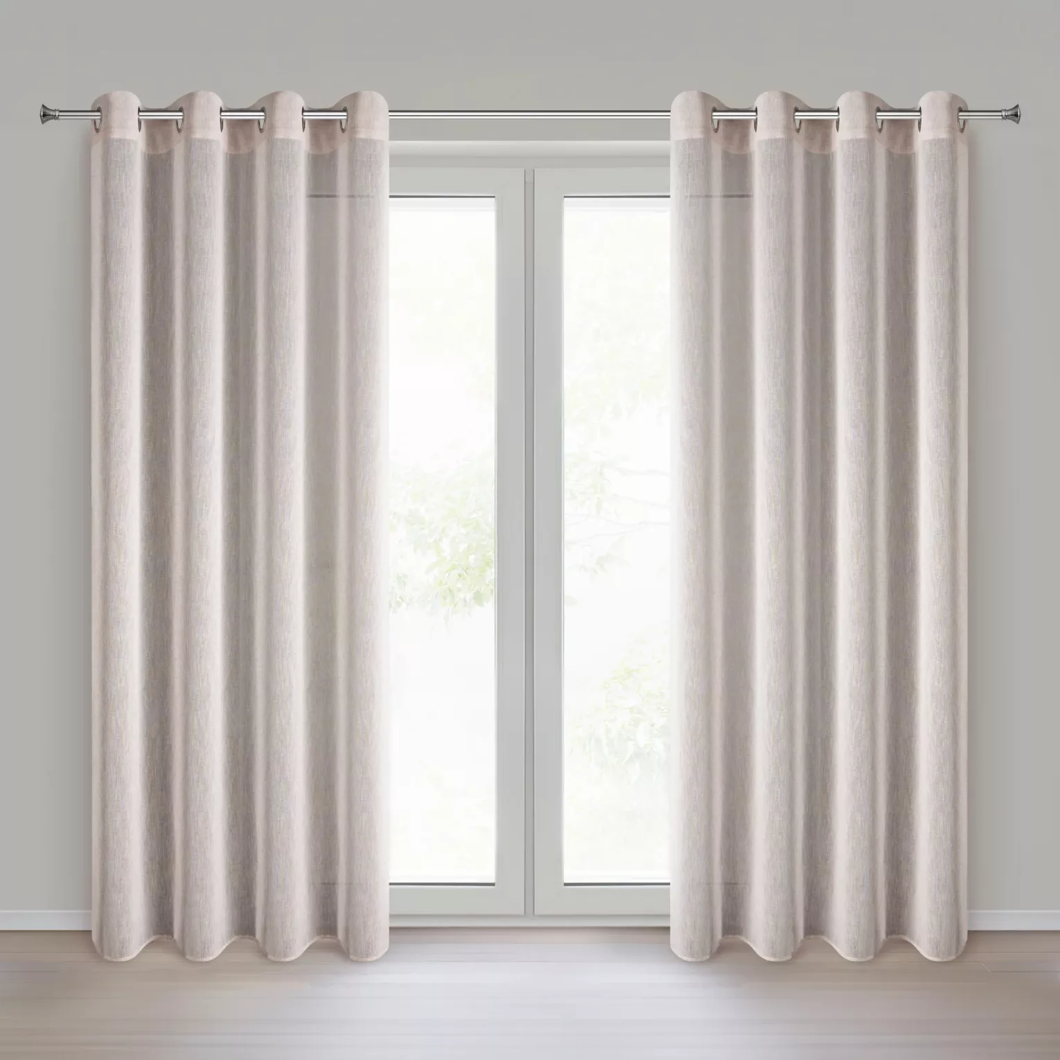 Zasłona w stylu eko różowa z efektem deszczyku 140x250 cm przelotki - ANGELICA  Eurofirany