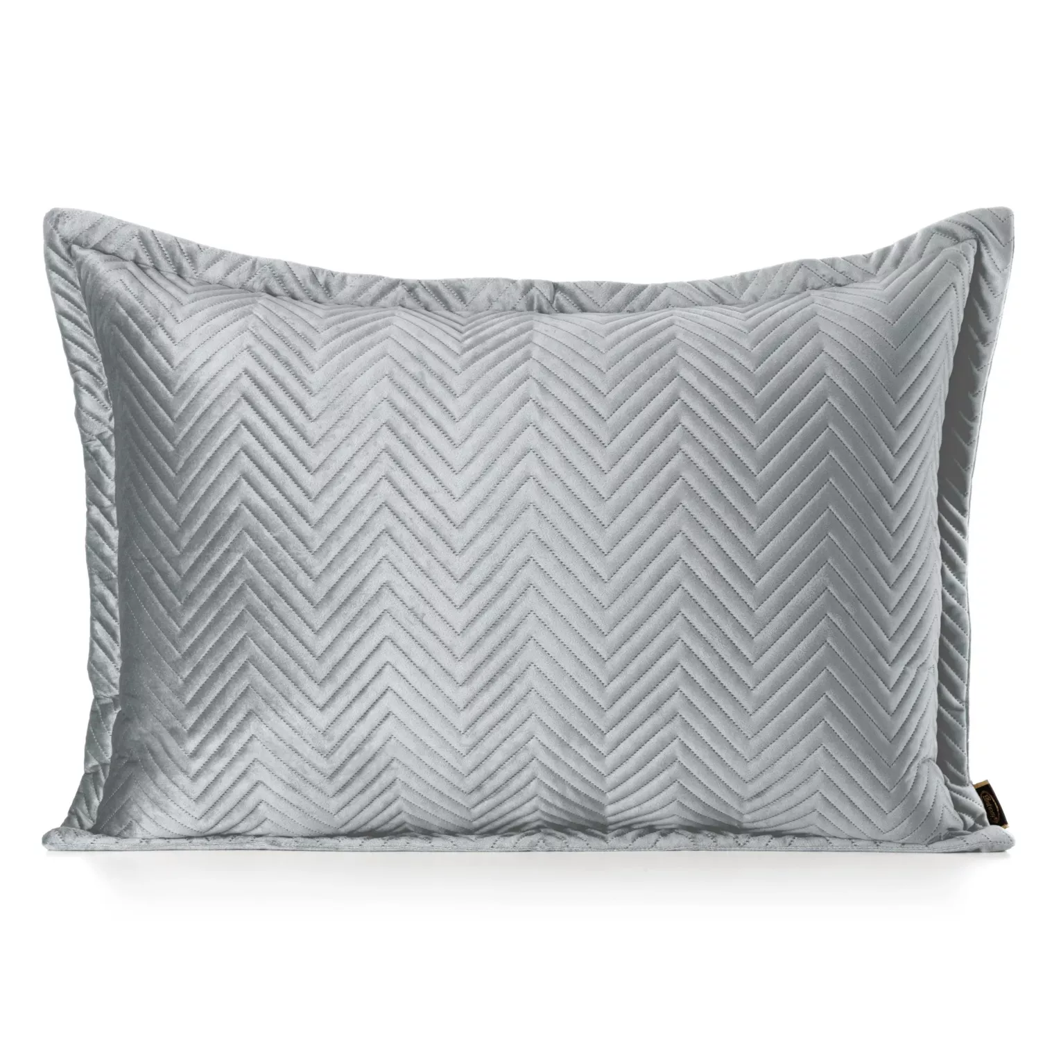 Poszewka na poduszkę 50x70 cm welwetowa pikowana w jodełkę metodą hot press srebrna SOFIA EUROFIRANY PREMIUM
