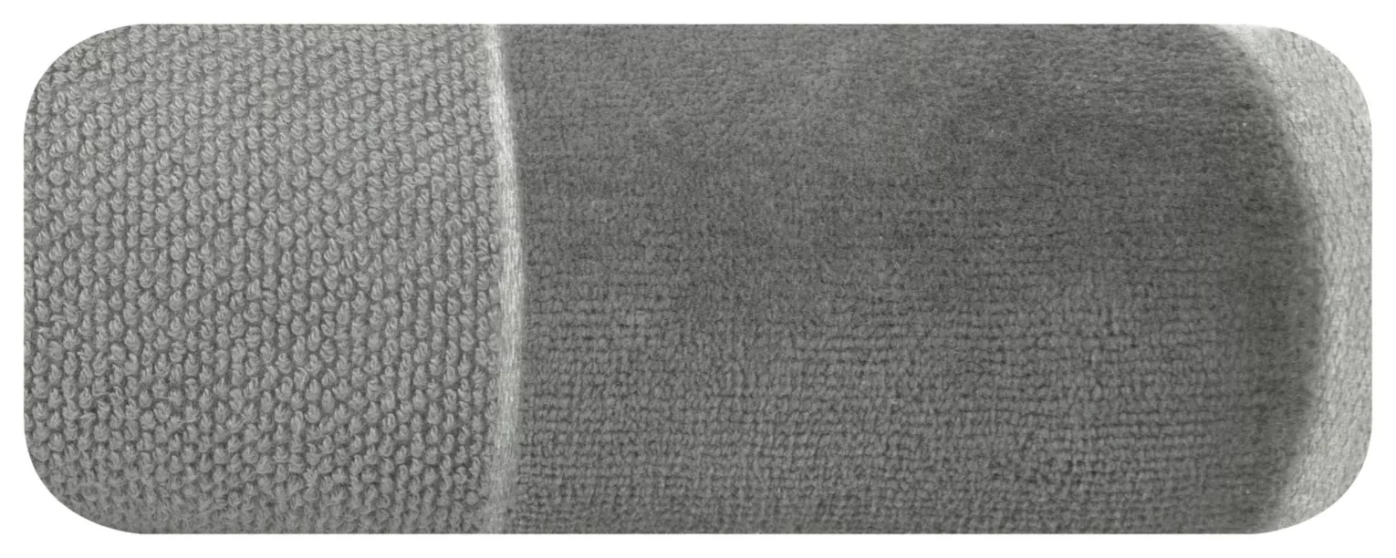 Ręcznik kąpielowy 50x90 cm bawełniany kolor stalowy z bordiurą z weluru 500 g/m2 LUCY Eurofirany