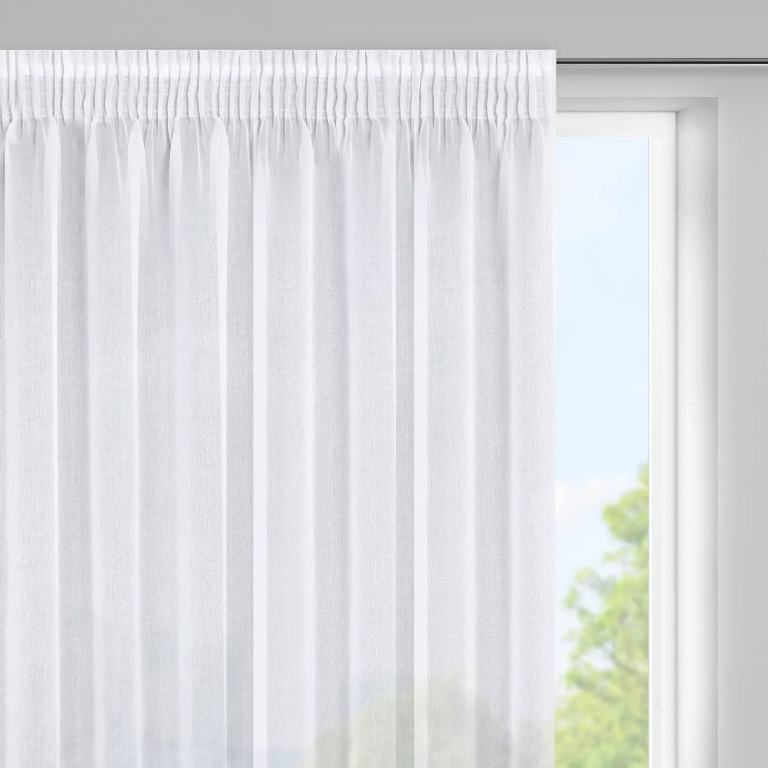 Firana biała z gładkiej matowej etaminy 350x150 cm taśma ELPIDIA Eurofirany