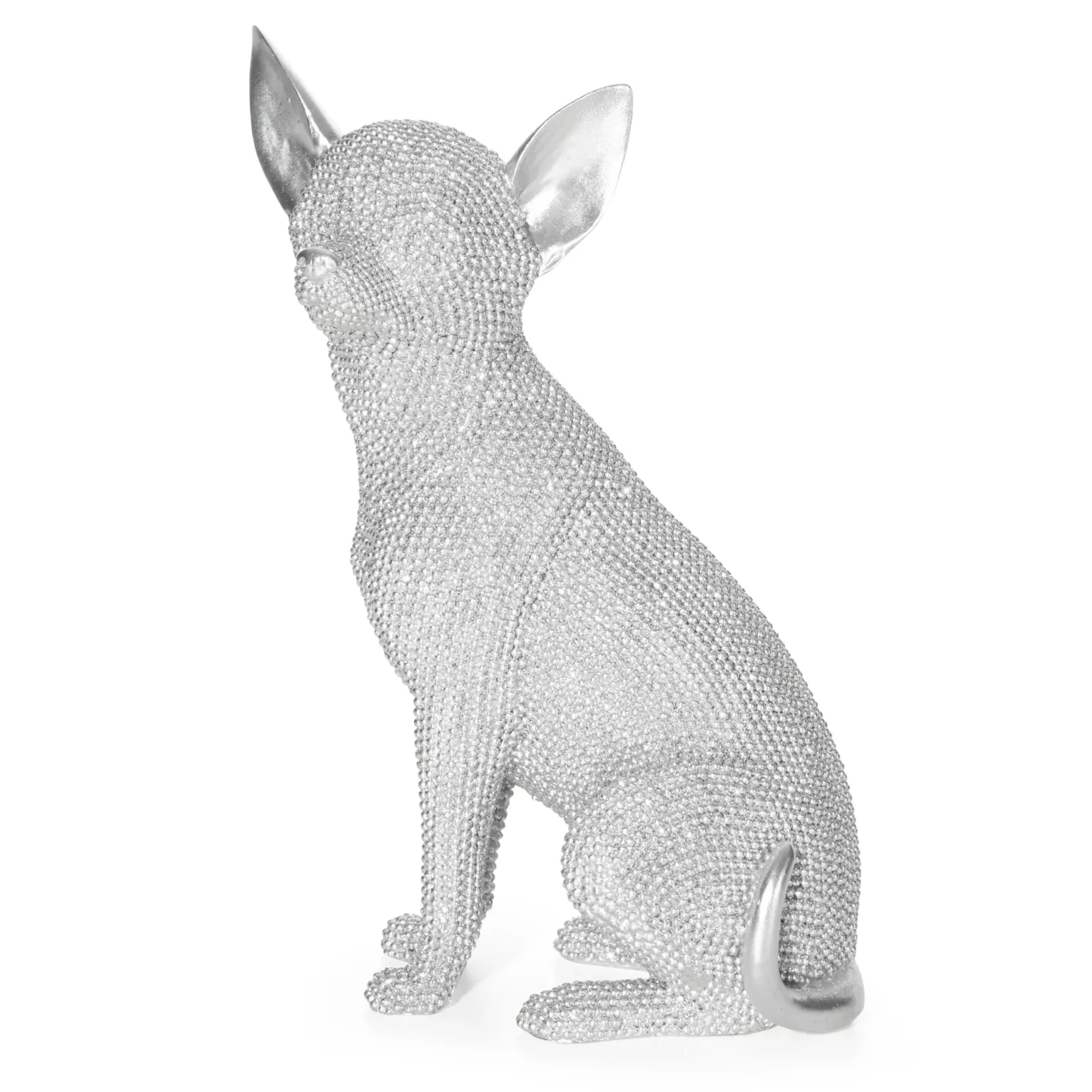 Figurka srebrna pies o drobnym strukturalnym wzorze 16x11x26cm ELDO 2 Eurofirany