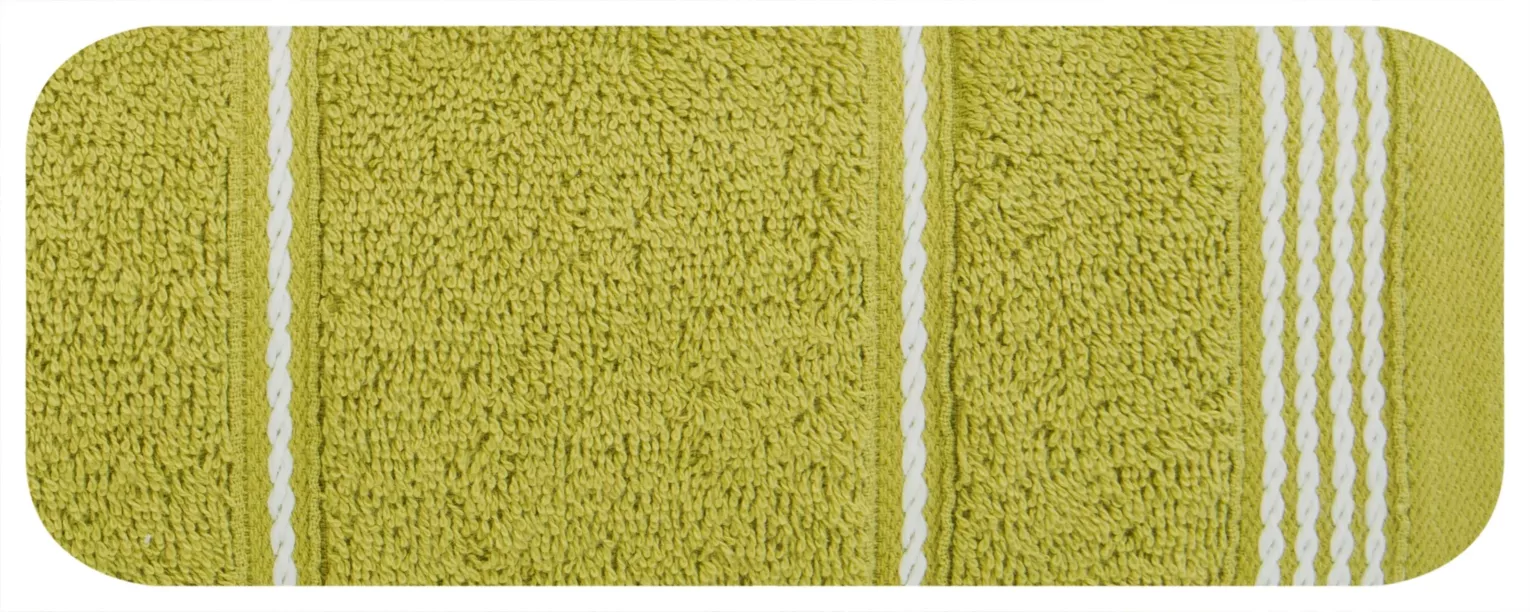 Ręcznik kąpielowy 50x90 cm bawełniany kolor oliwkowy ze stębnowaną bordiurą 500 g/m2 MIRA Eurofirany