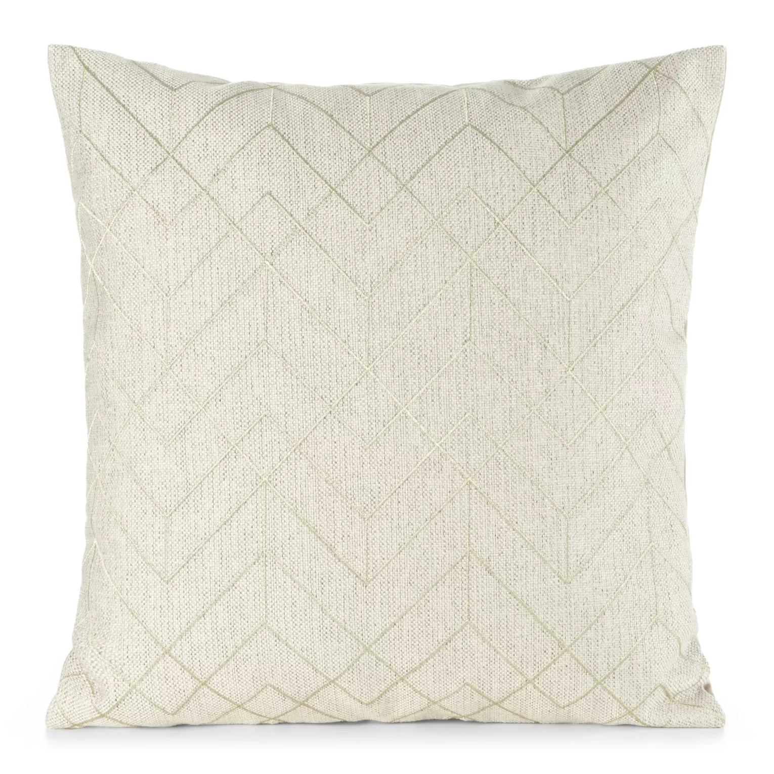 Poszewka na poduszkę 45x45 cm z geometrycznym haftem naturalno, złota MILA Eurofirany