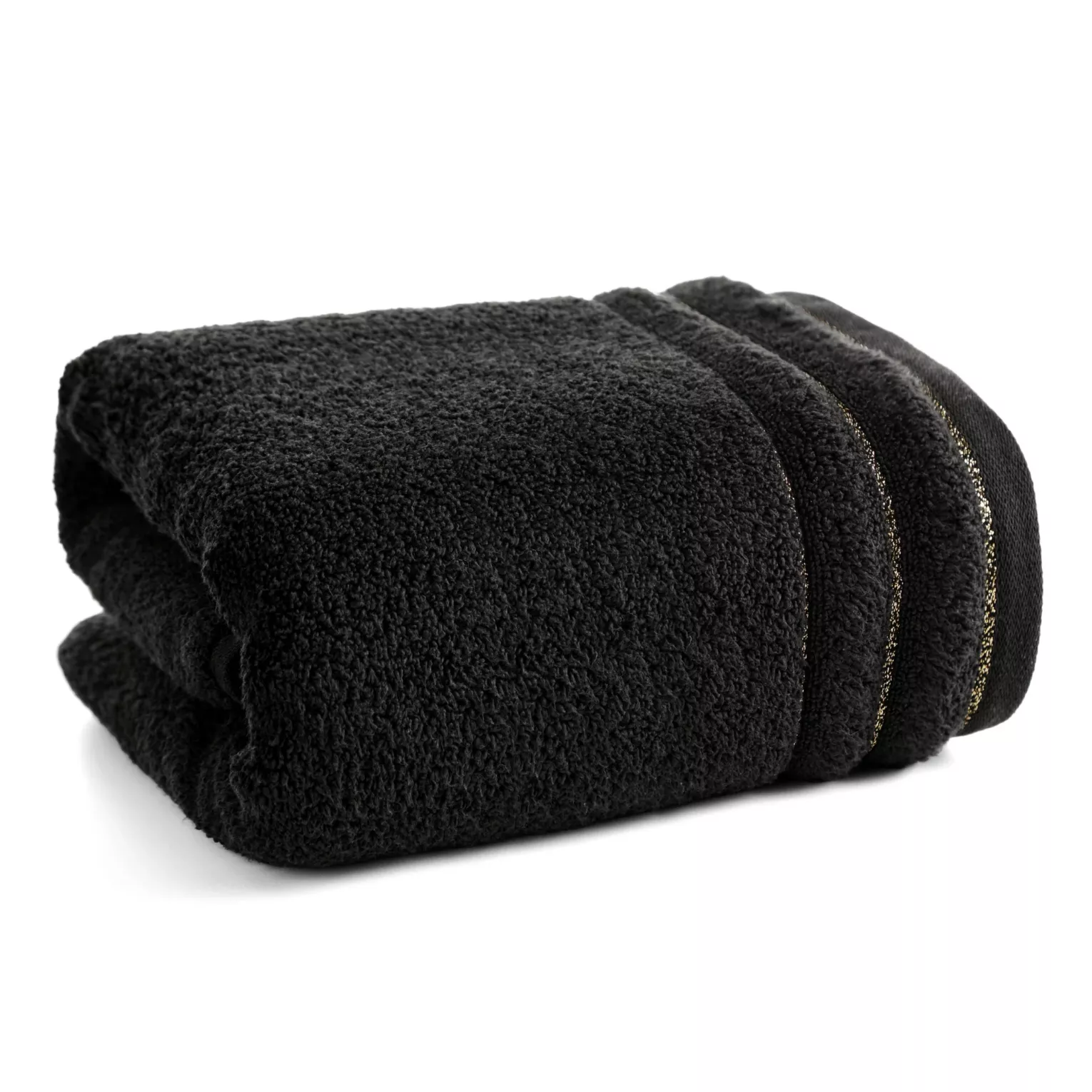 Ręcznik do rąk 30x50 cm bawełniany kolor czarny z błyszczącą bordiurą 500 g/m2 NADINE Eurofirany