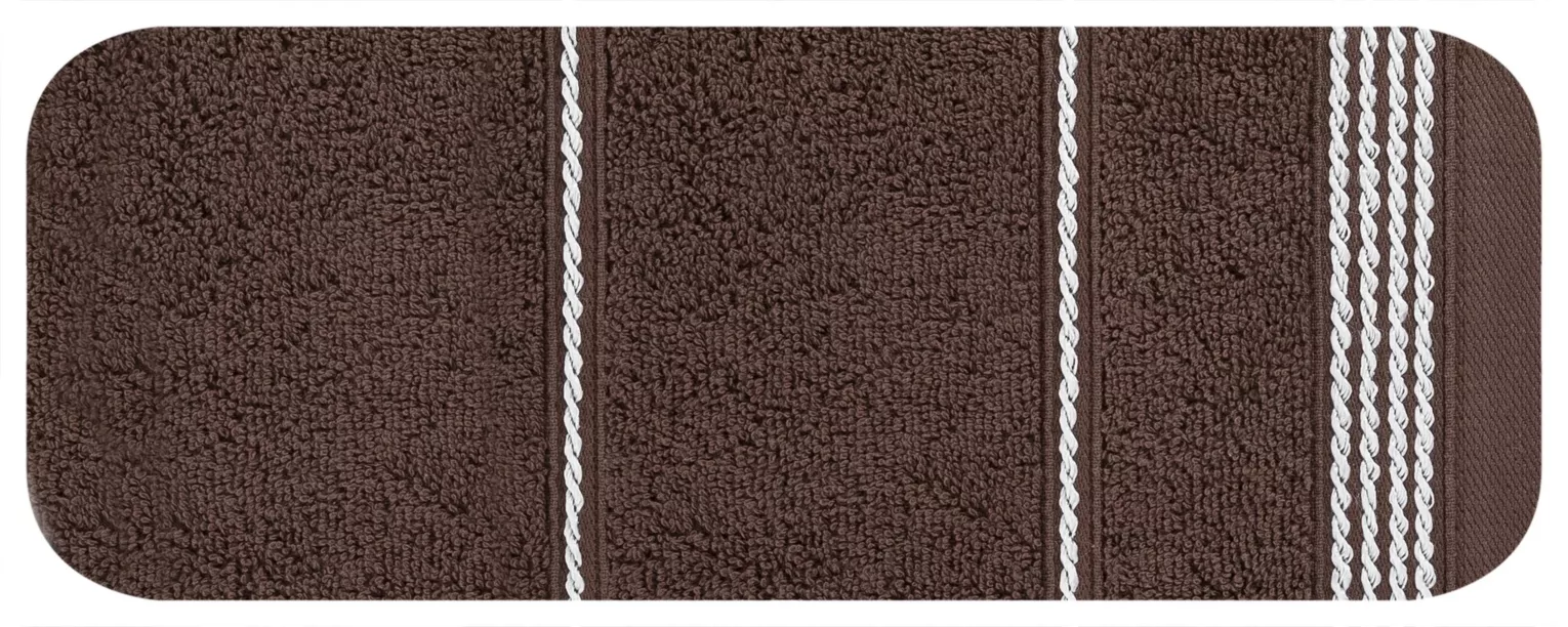 Ręcznik kąpielowy 50x90 cm bawełniany kolor brązowy ze stębnowaną bordiurą 500 g/m2 MIRA Eurofirany