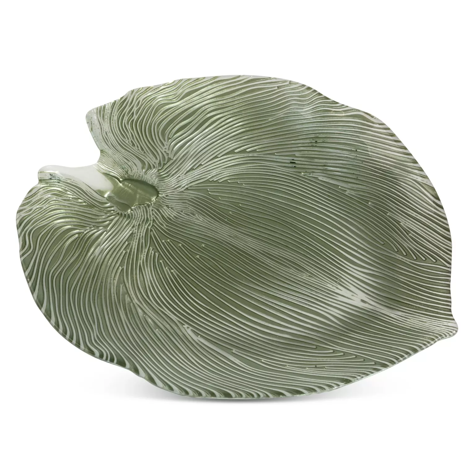 Patera szklana dekoracyjna  w kształcie liścia 38x34x4 cm MONTENEGRO TERRA COLLECTION Eurofirany