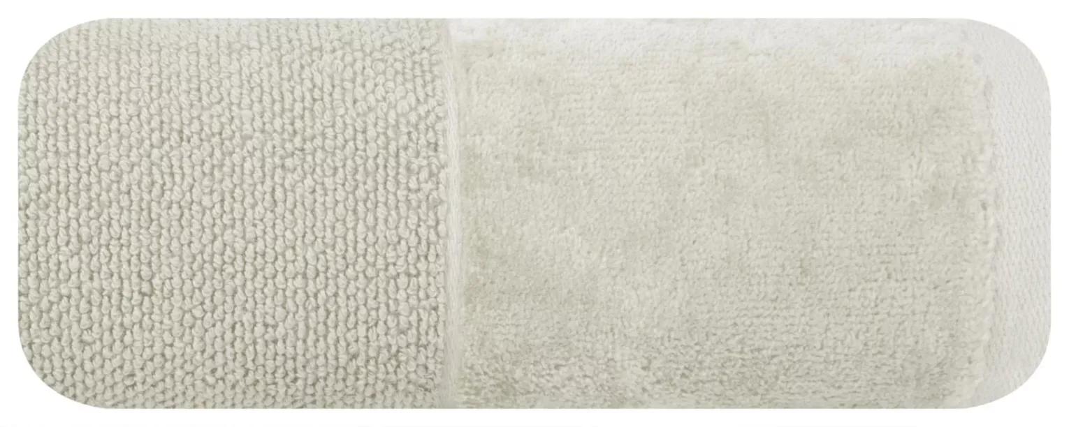 Ręcznik kąpielowy 50x90 cm bawełniany kolor kremowy z bordiurą z weluru 500 g/m2 LUCY Eurofirany