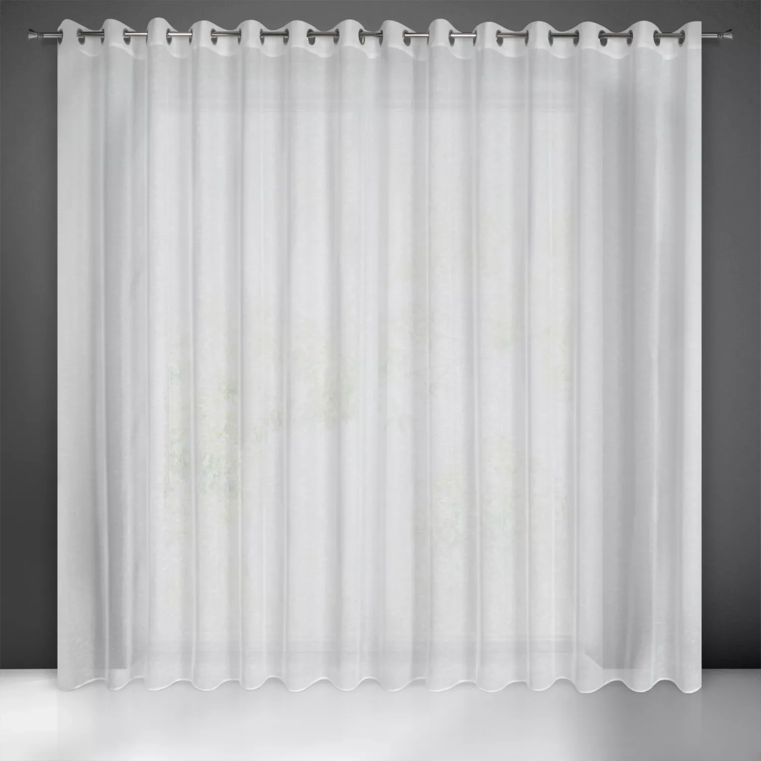 Firana biała w stylu eko z gładkiej etaminy półtransparentna 300x250 cm przelotka LEXY Eurofirany
