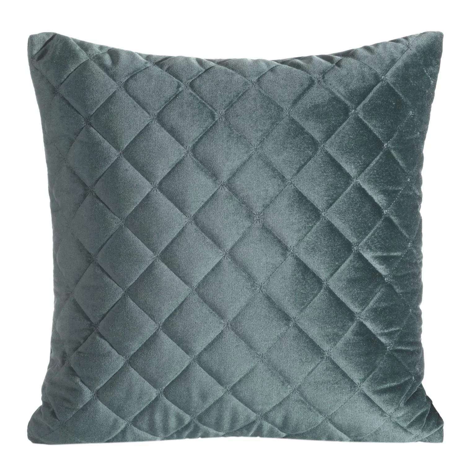 Poszewka na poduszkę 45x45 cm welwetowa pikowana metodą tradycyjnego szycia ciemnomiętowa RIA 1 EUROFIRANY PREMIUM