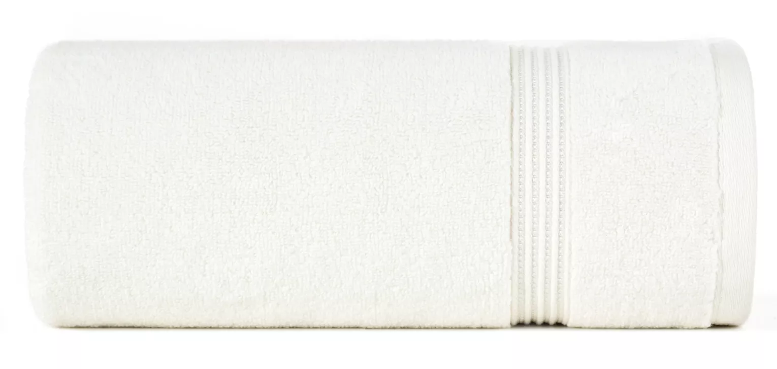 Ręcznik do rąk 30x50 cm bawełniany kolor kremowy 0 twist zdobiony paseczkami 550 g/m2 MOLLY Eurofirany