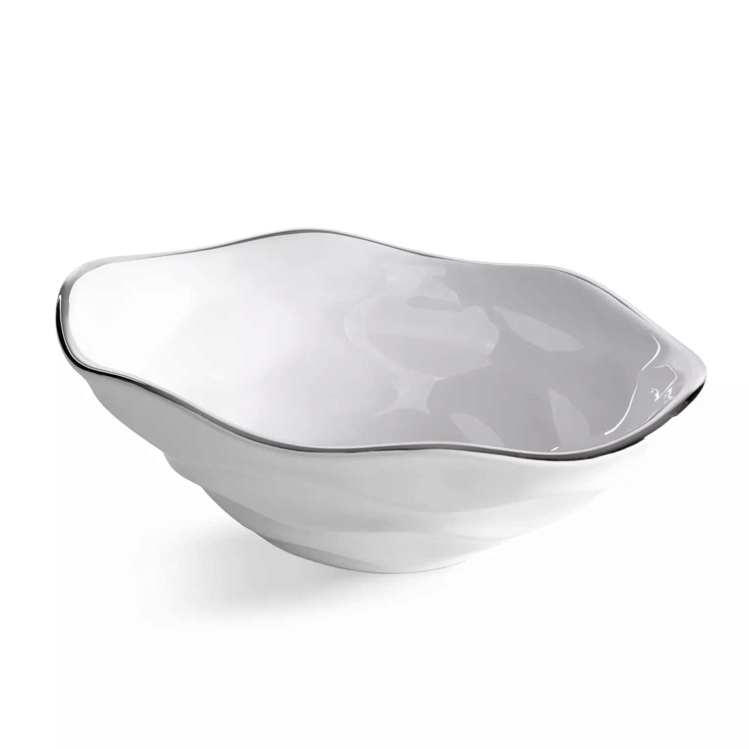 Misa dekoracyjna biało, srebrna 25x16x8 cm BONI Eurofirany