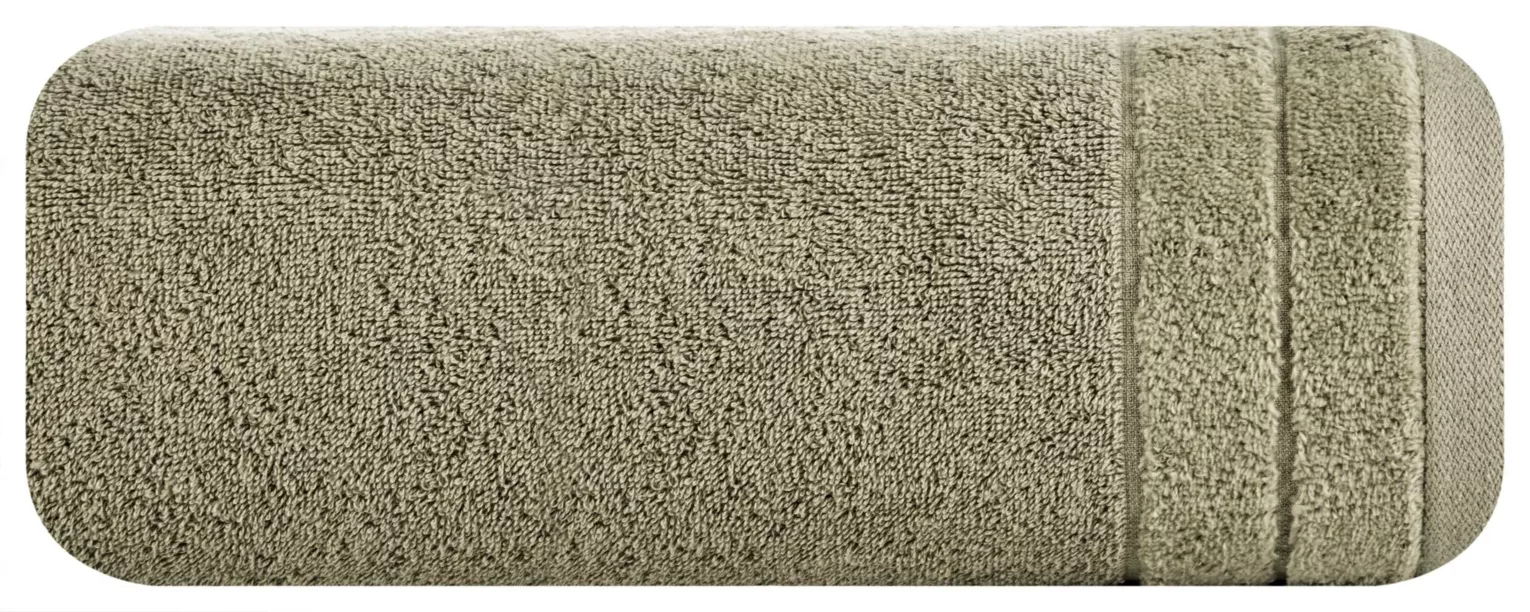 Ręcznik do rąk Damla z welwetową bordiurą jasnobrązowy 30x50 cm Eurofirany