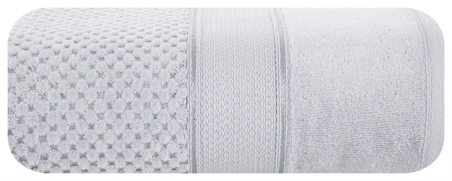 Ręcznik do rąk 70x140 cm bawełniany kolor srebrny z welwetową bordiurą 500 g/m2 JESSI Eurofirany