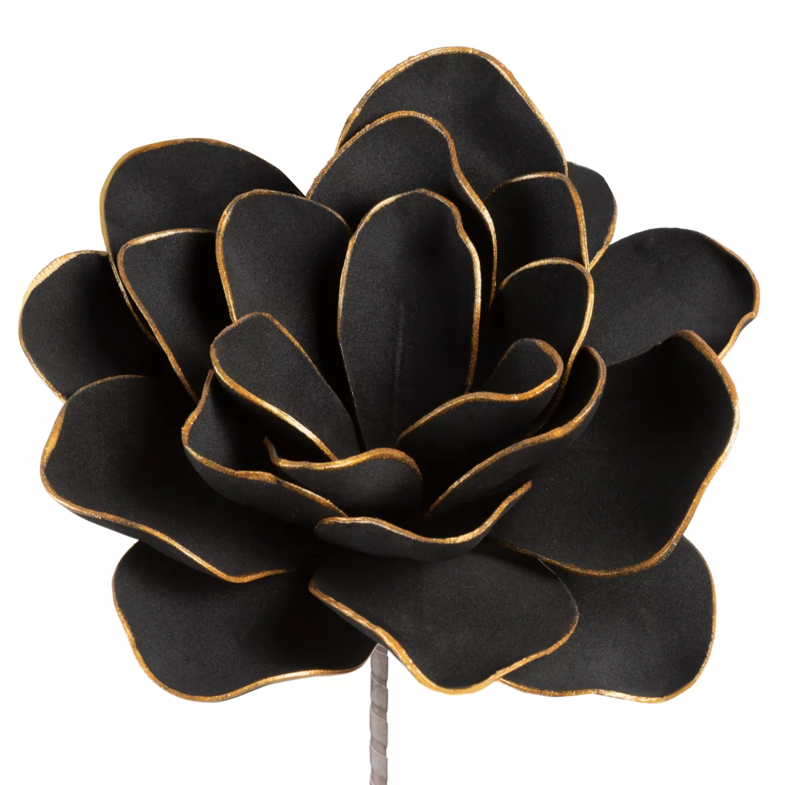 Kwiat sztuczny czarno, złoty z plastycznej pianki foamiran 60 cm