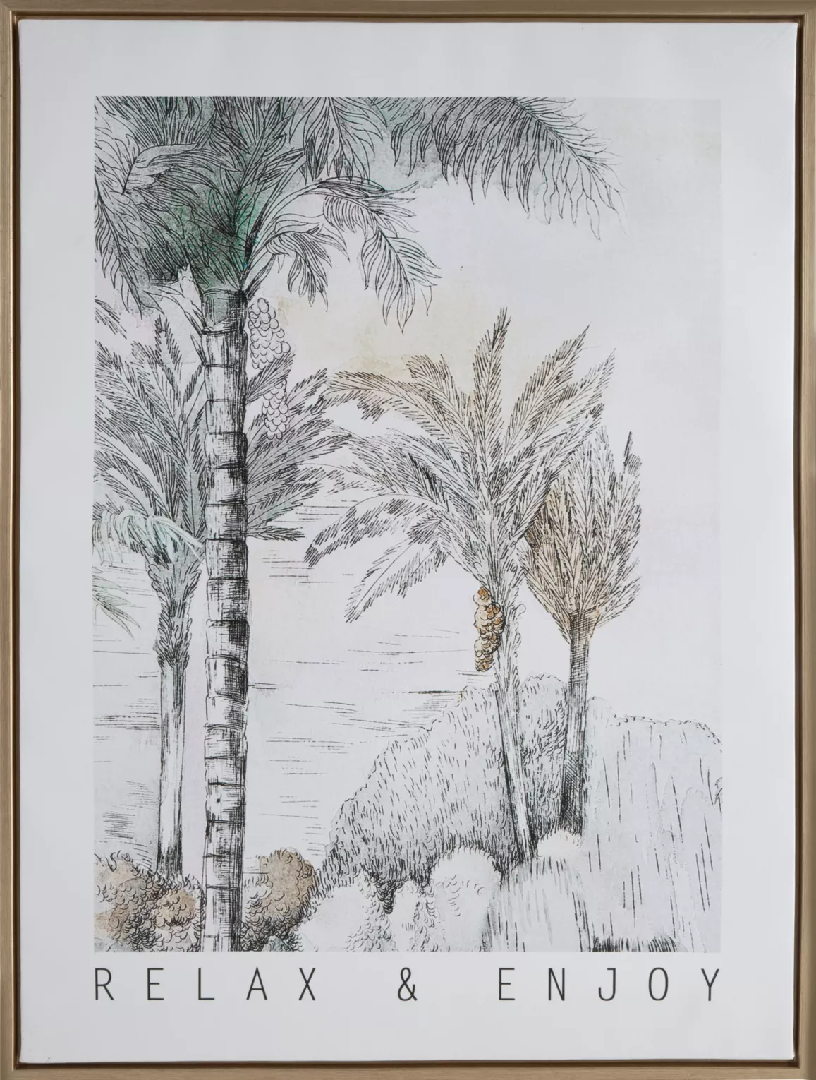 Obraz pejzaż szaro, beżowy nadruk na płótnie wykończony ramą 45x60 cm