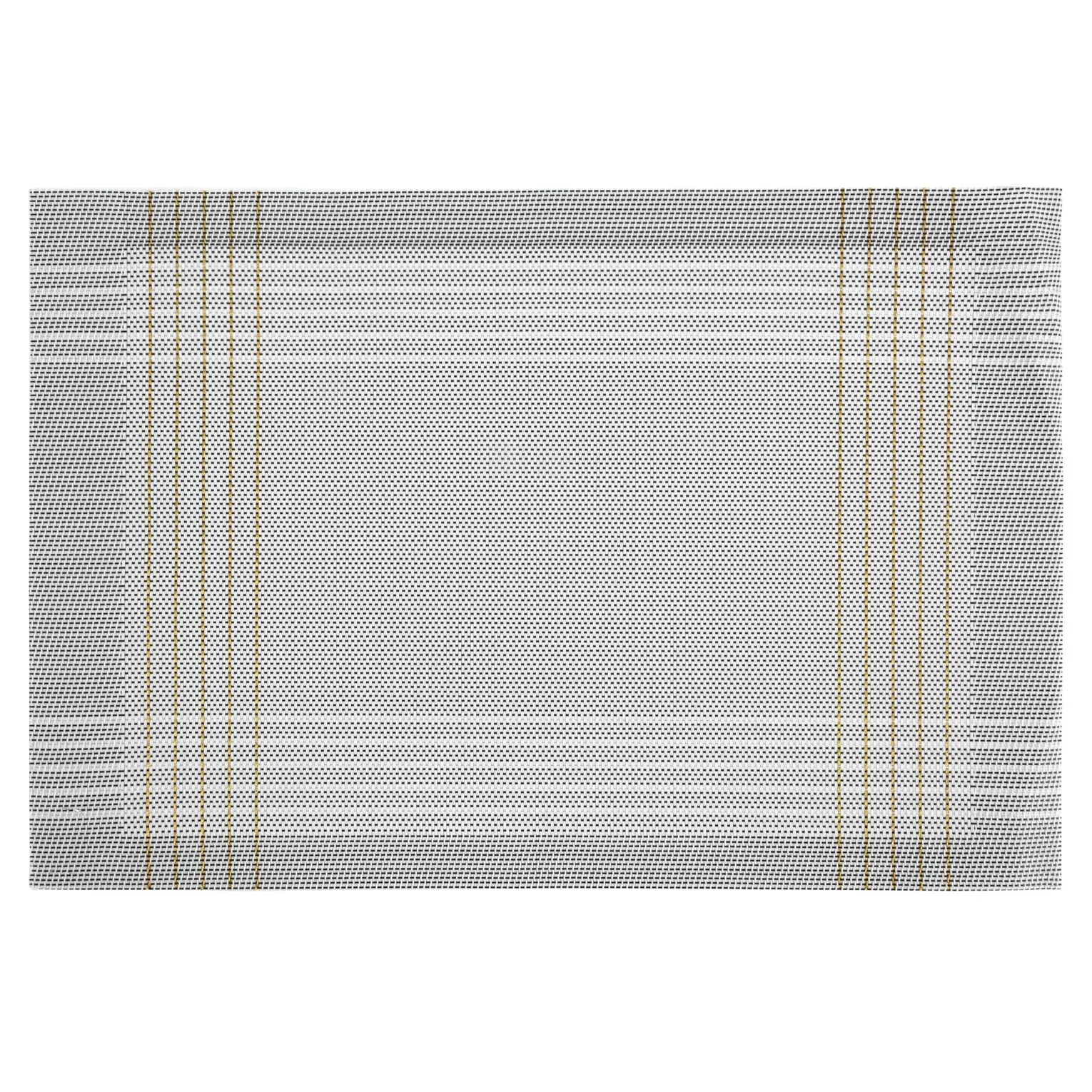 Podkładka na stół biało, złota 30x45 cm KARA zdobiona w subtelna kratkę Eurofirany