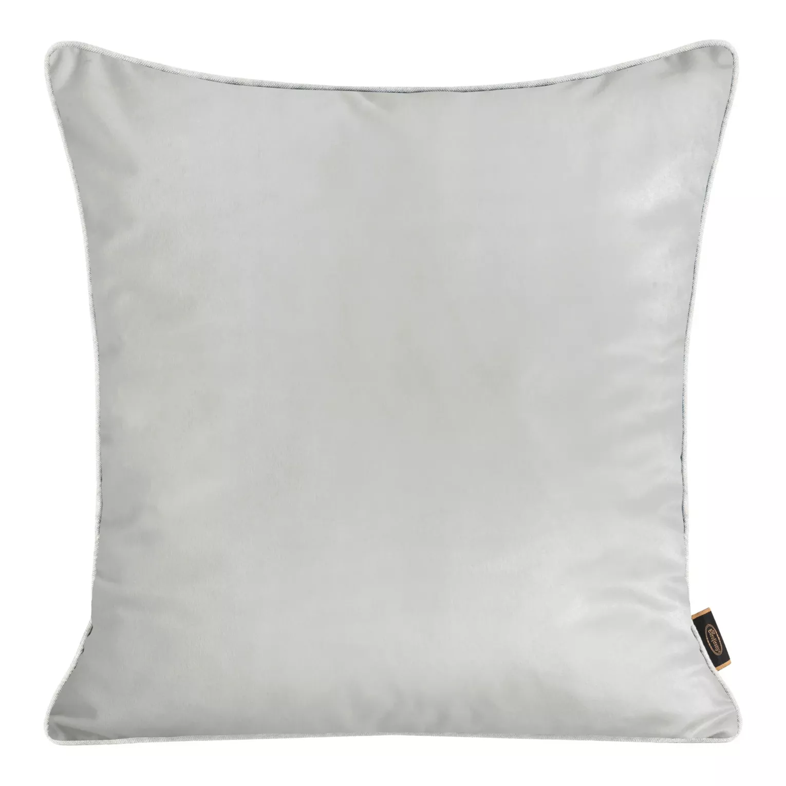 Poszewka na poduszkę 45x45 cm welwetowa, dwustronna i imitacji lnu z wypustką na brzegach jasnopopielata VELVET 57 EUROFIRANY PREMIUM