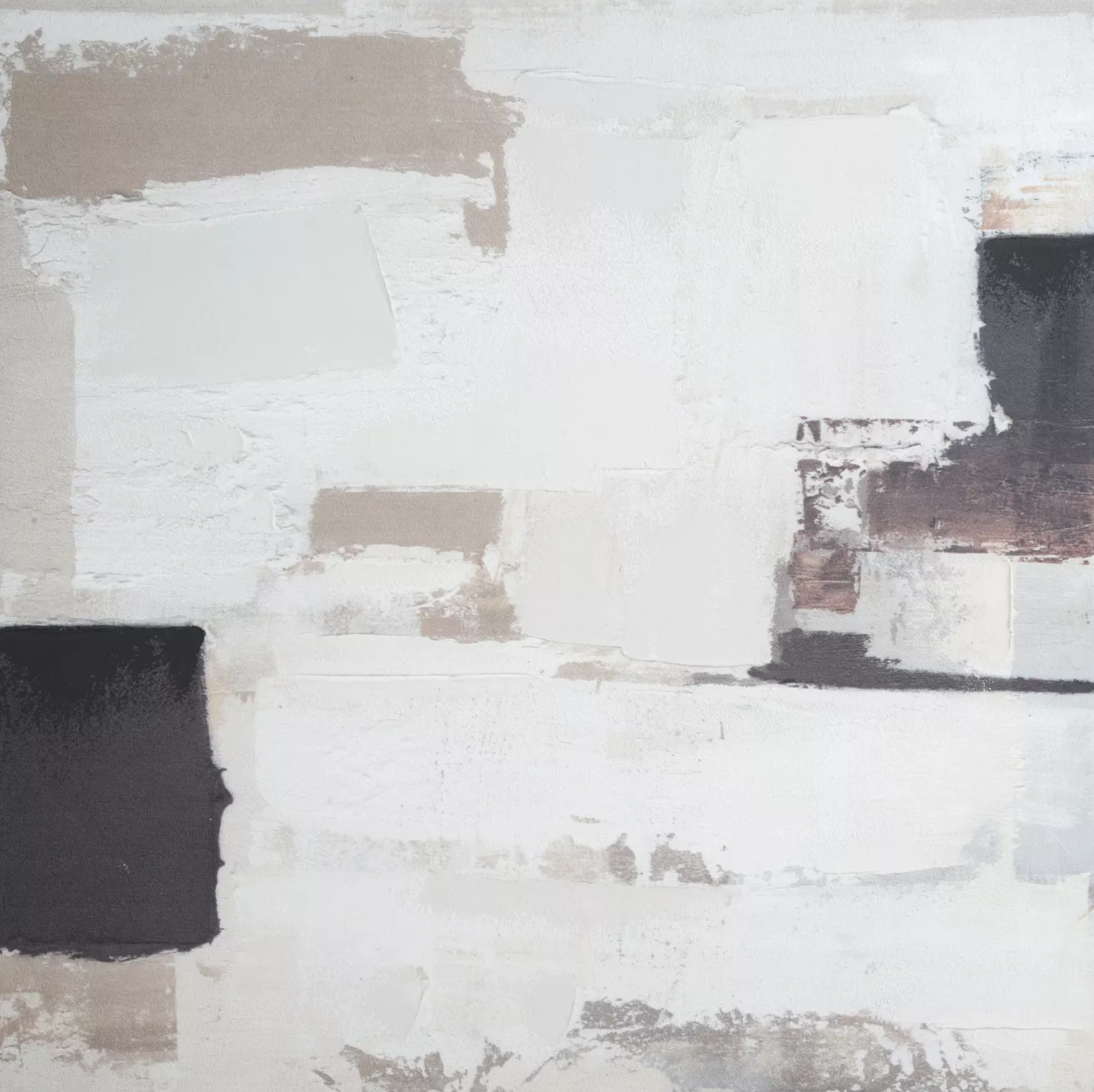 Obraz kremowo, beżowy  ręcznie malowany na płótnie 80x80 cm Eurofirany