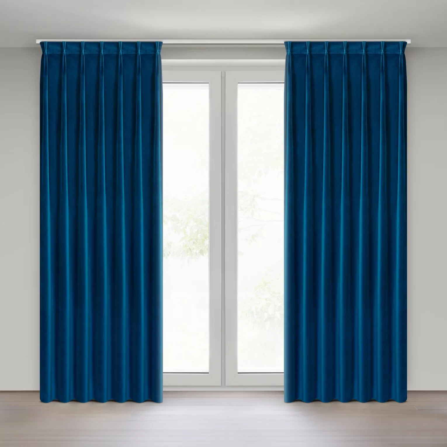 Zasłona granatowa z welwetowej tkaniny 80x270 cm system flex - MELANIE Eurofirany