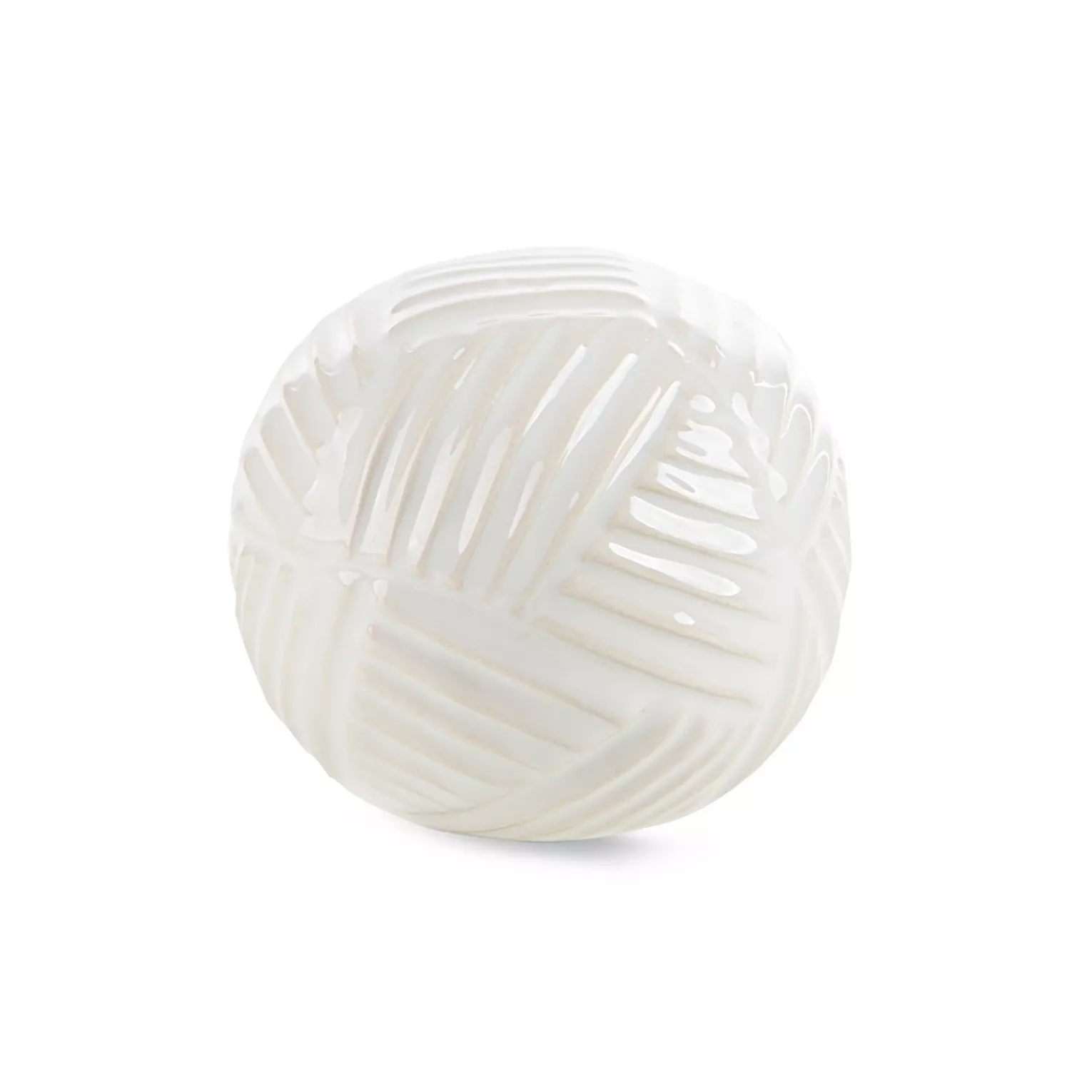 Kula ceramiczna kremowa z wytłaczanym wzorem średnica 9x10 cm ROMINA Eurofirany