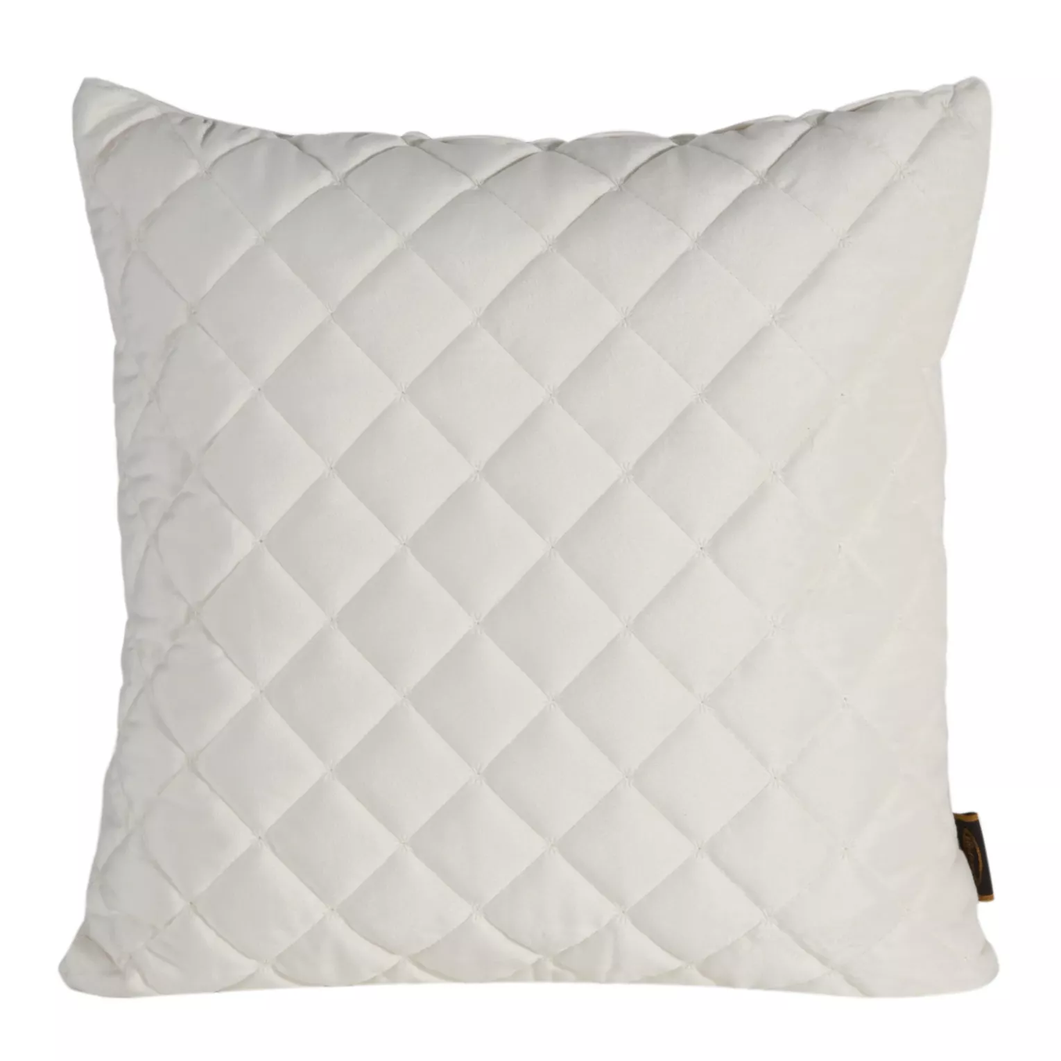 Poszewka na poduszkę 45x45 cm welwetowa pikowana metodą tradycyjnego szycia kremowa RIA 1 EUROFIRANY PREMIUM