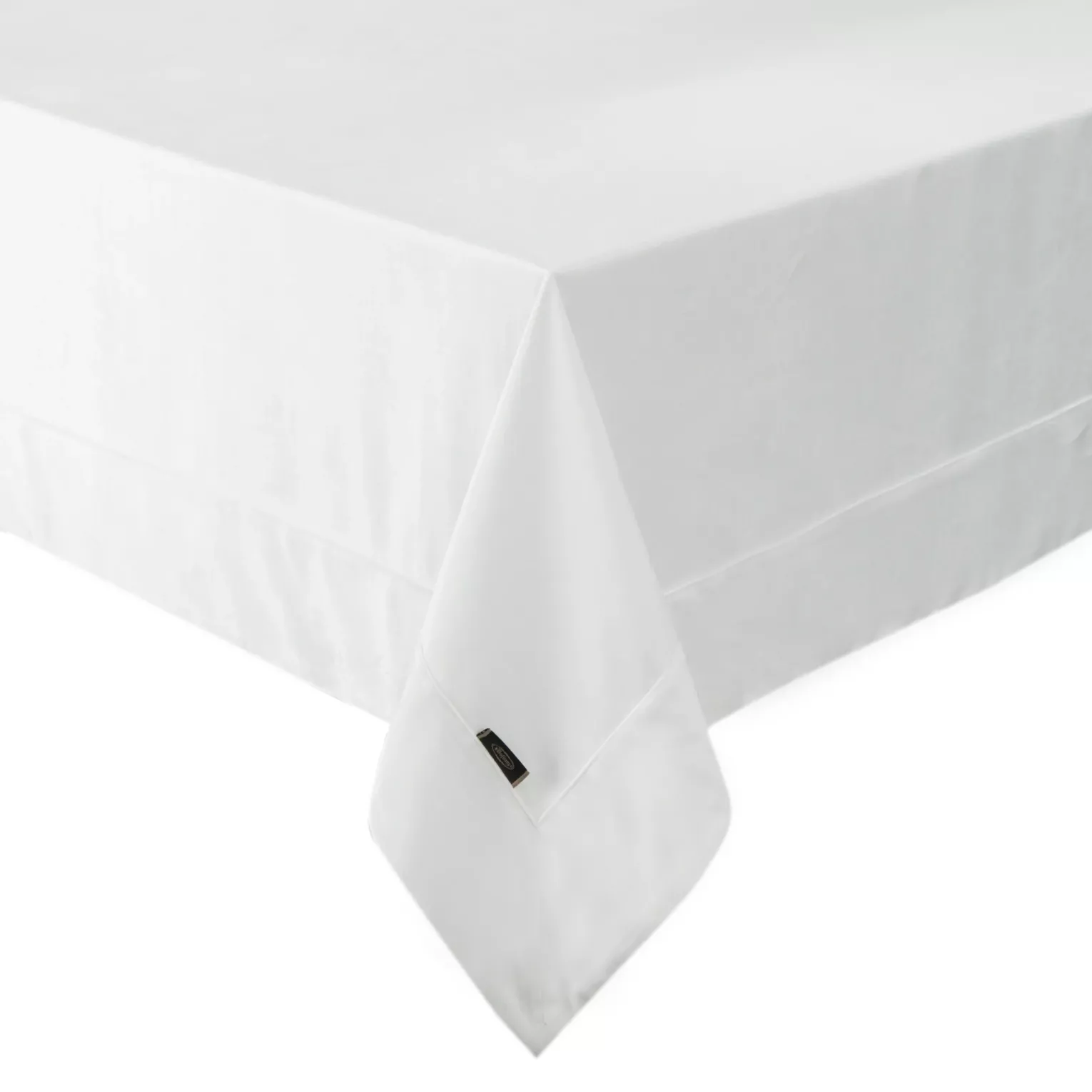 Obrus biały 145x220 cm z welwetowy VELVET z ozdobną listwą