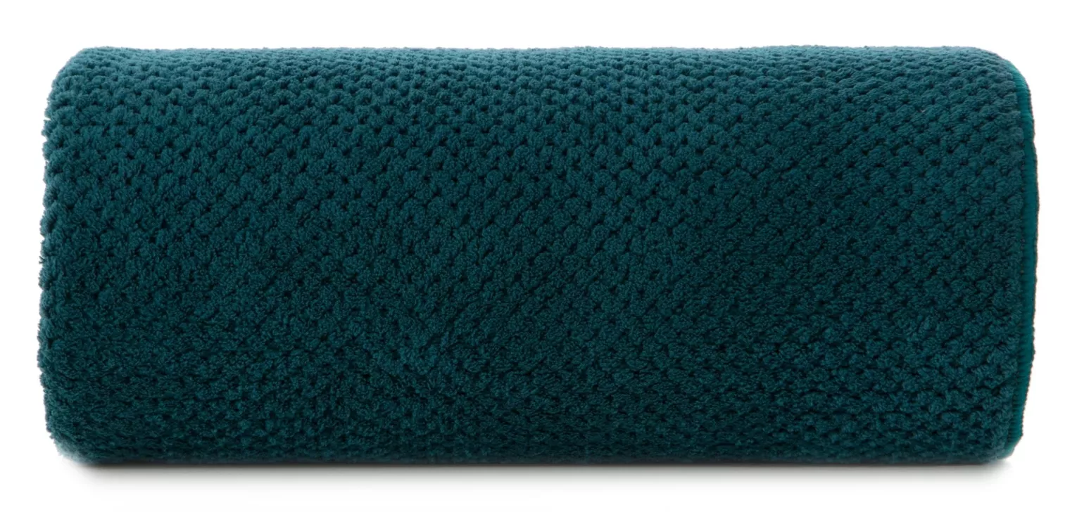 Ręcznik do rąk 30x50 cm szybkoschnący z mikrofibry kolor ciemnozielony o ryżowej strukturze 280 g/m2 ZOE 1 Eurofirany