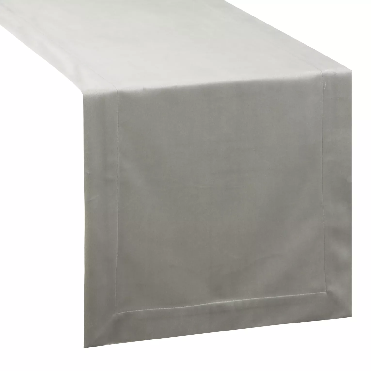 Bieżnik na stół srebrny 40x140 cm welwetowy MELINDA z ozdobną listwą