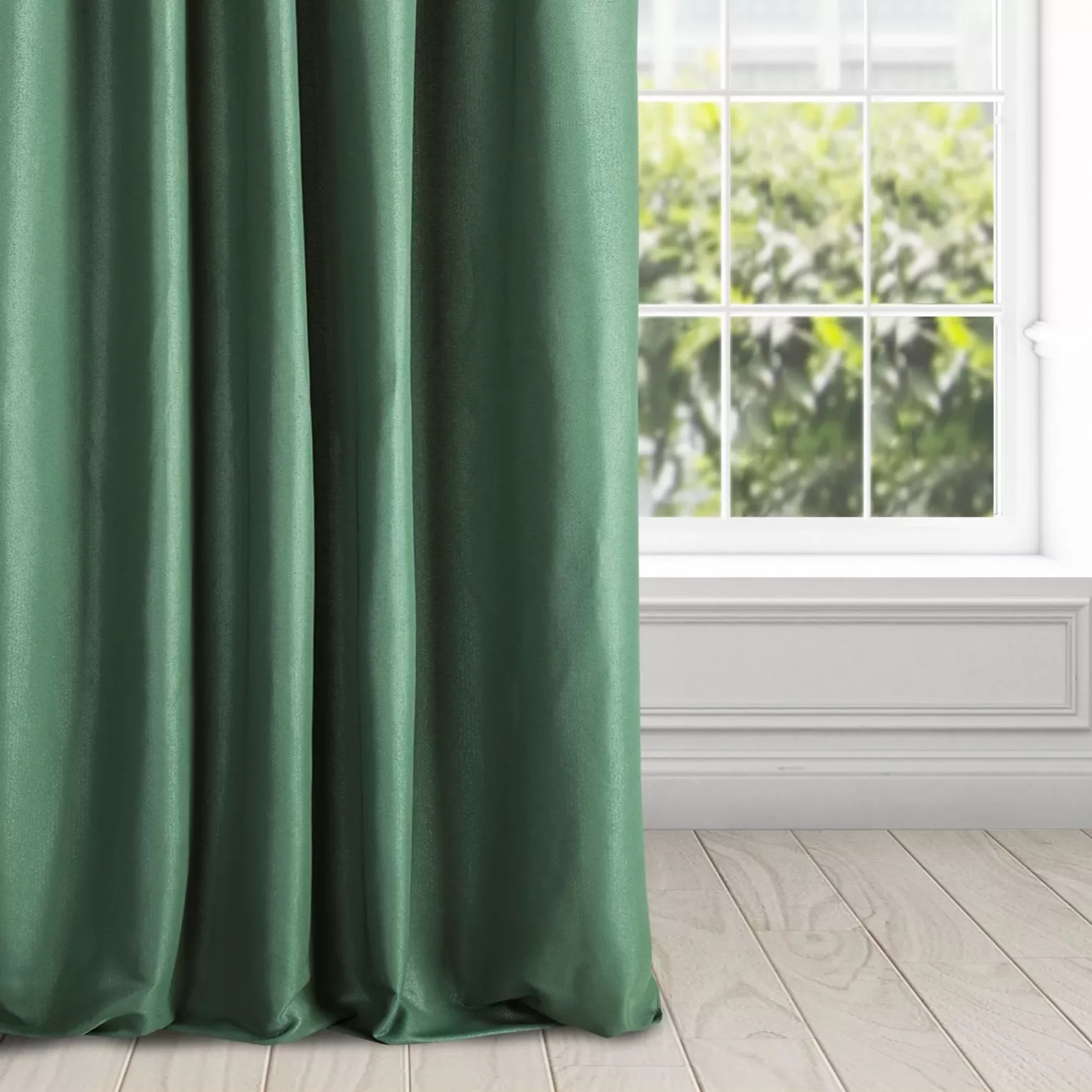 Zasłona zielona z błyszczącym splotem 140x250 cm przelotka ESSME Eurofirany