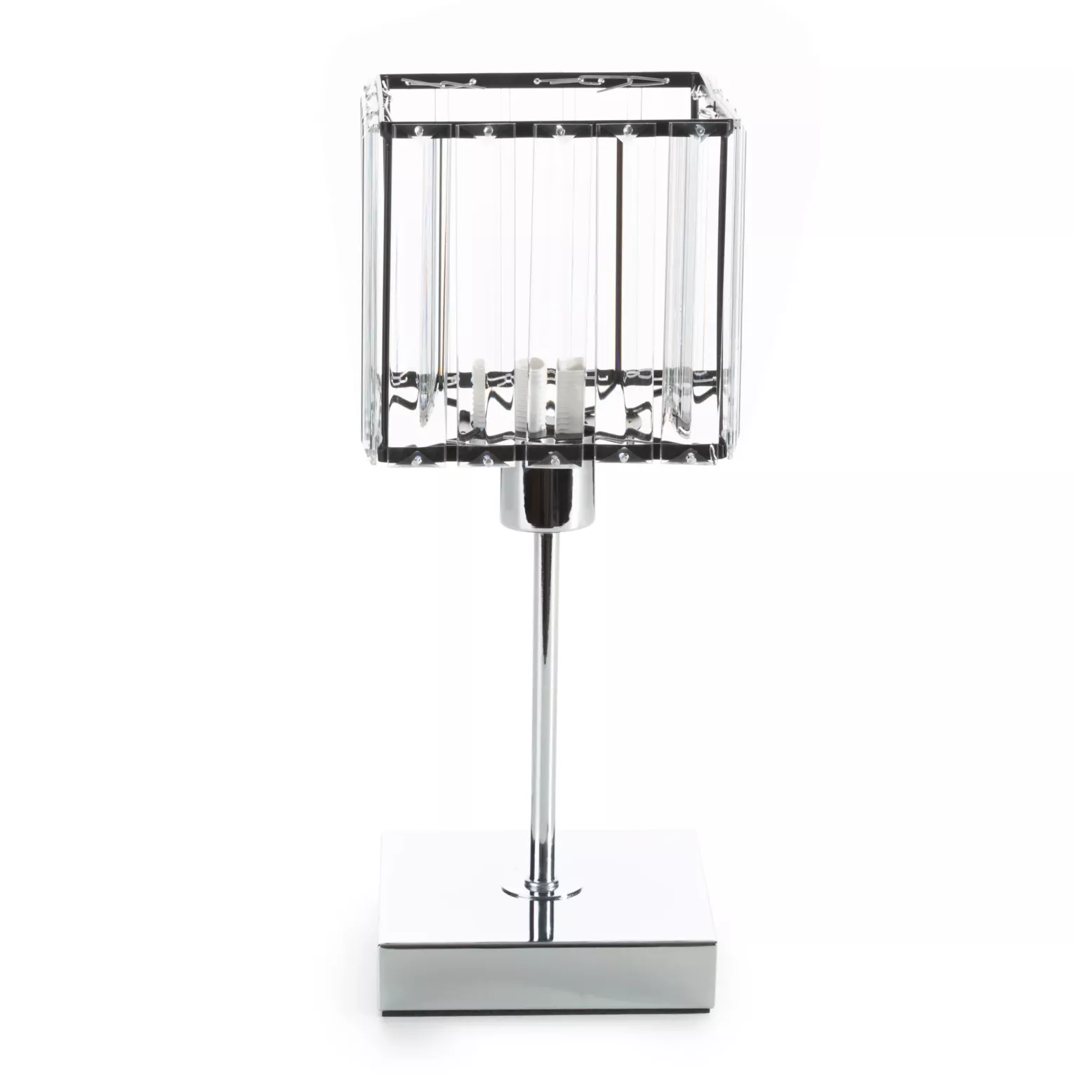 Lampka stołowa transparentna zdobiona kryształkami średnica 13x31 cm SALY Eurofirany