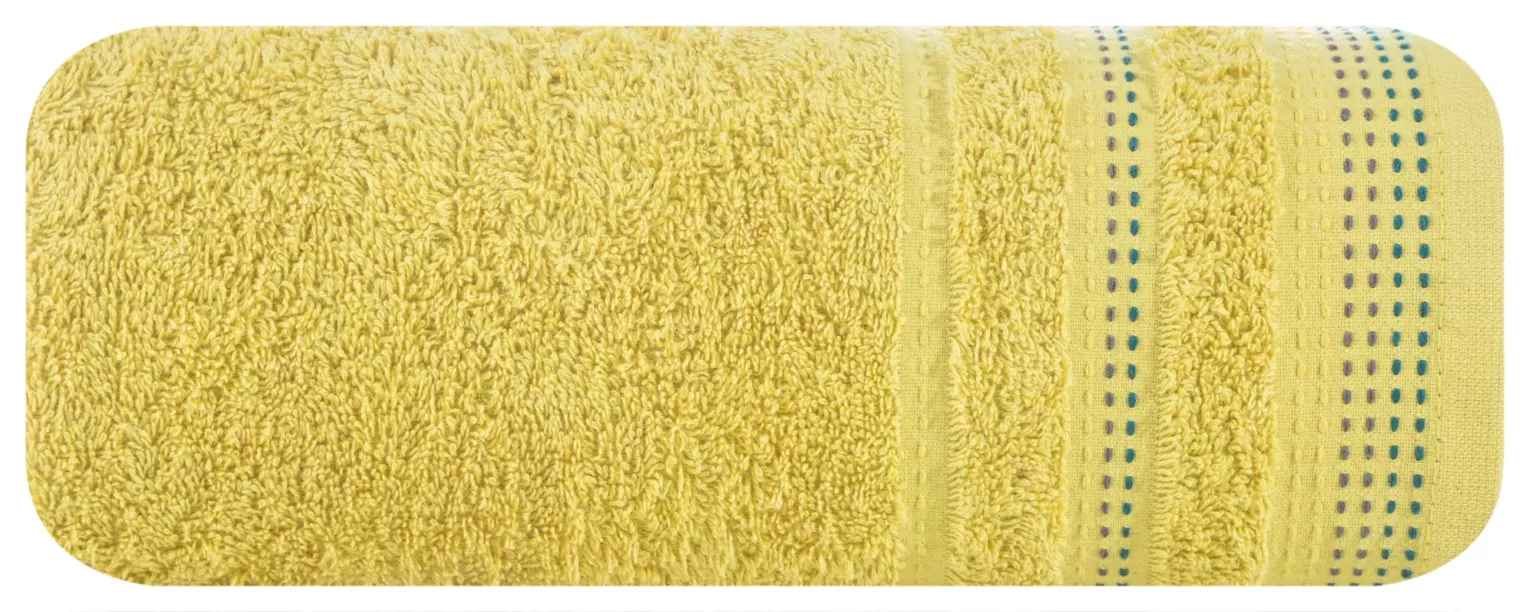 Ręcznik kąpielowy 70x140 cm bawełniany kolor musztardowy z ozdobnym stębnowaniem 500 g/m2 POLA Eurofirany