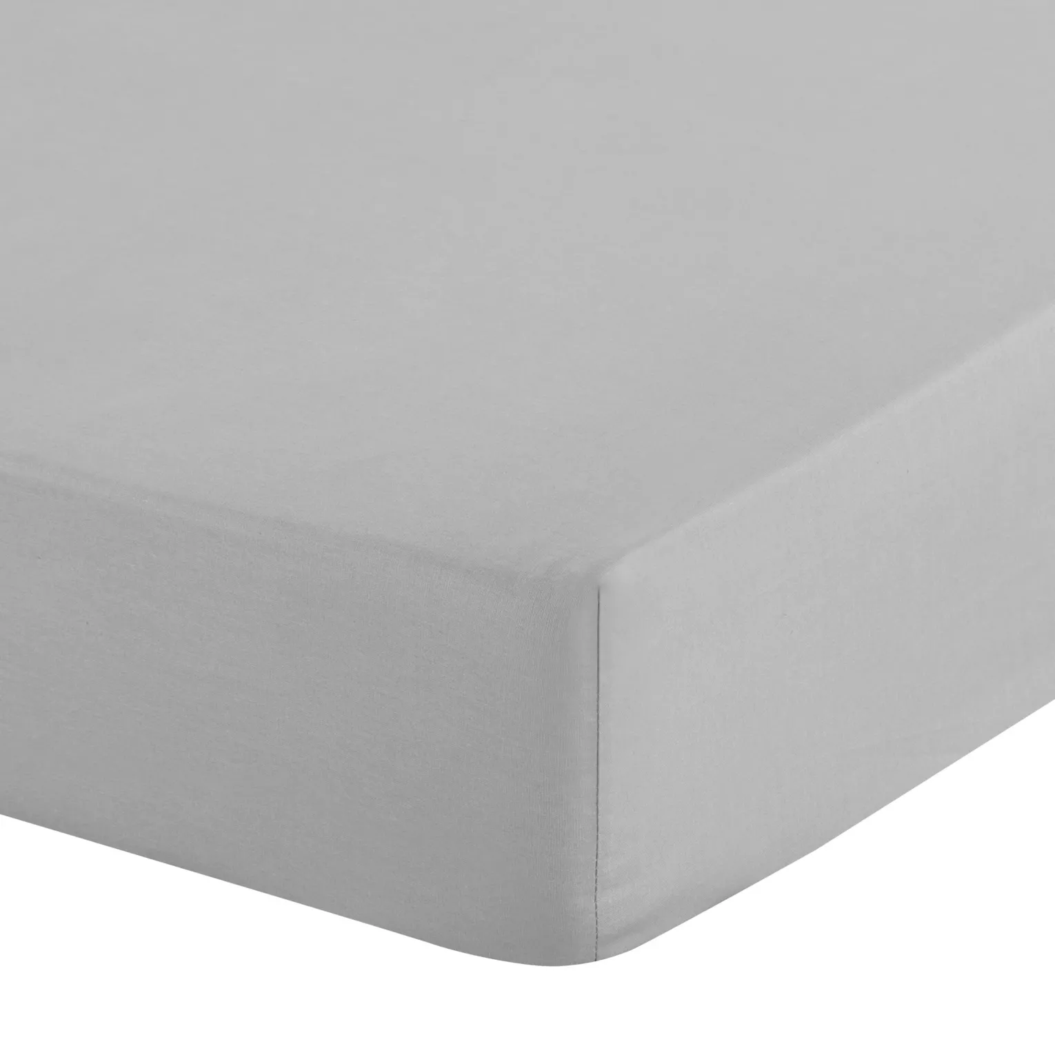 Prześcieradło z gumką 220x200 cm z bawełny kolor srebrny 105 g/m2 BASIC Eurofirany