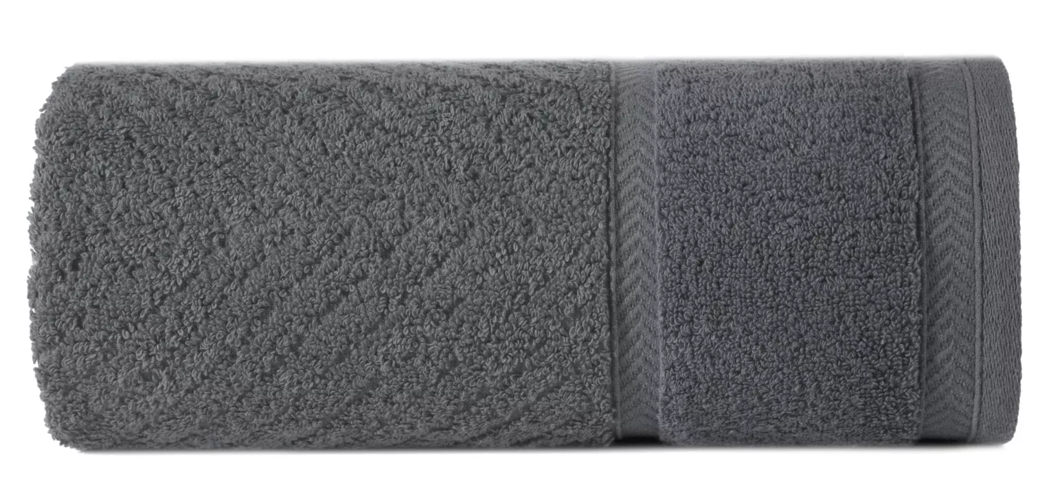 Ręcznik kąpielowy 50x90 cm bawełniany kolor stalowy ze wzorem zygzaka 500 g/m2 KALIA Reina Line Eurofirany