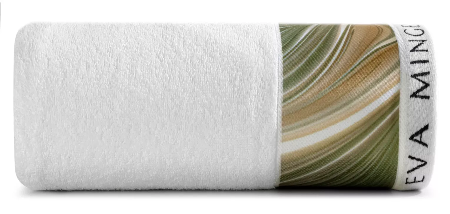 Ręcznik kąpielowy 50x90 cm bawełniany kolor biały z designerską bordiurą 485g/m2 SOPHIA Eva Minge Eurofirany