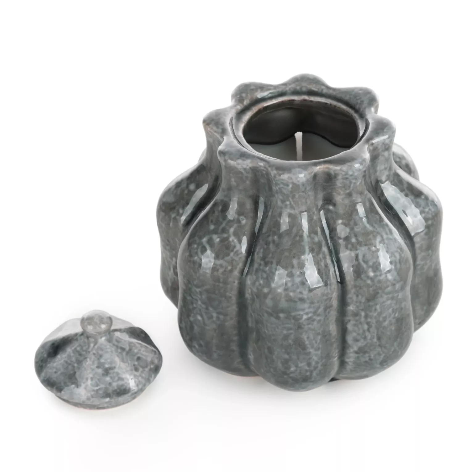Świeca sojowa grafitowa w eleganckim ceramicznym wazoniku średnica 12x14 cm NIKO Eurofirany