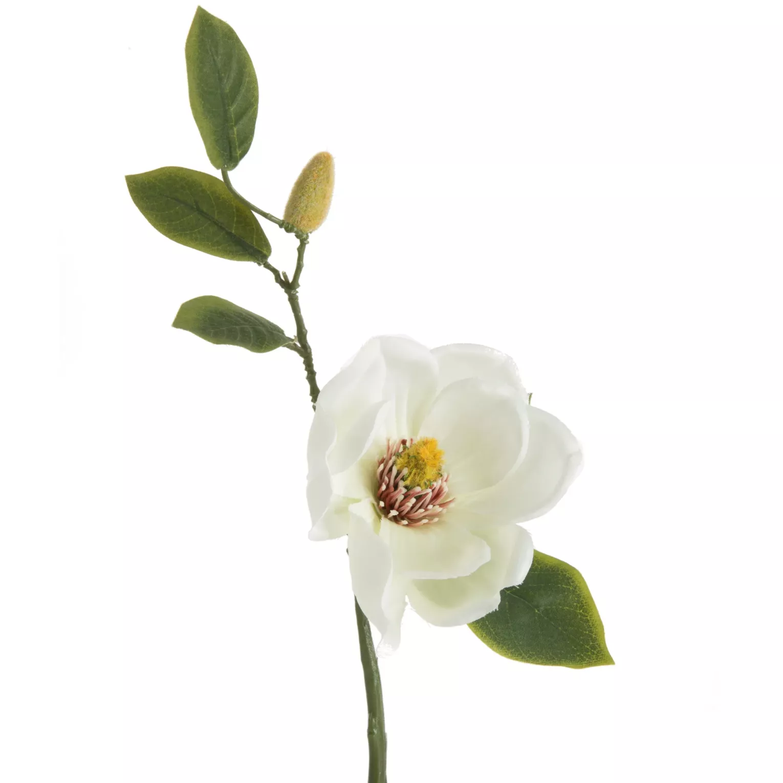 Kwiat sztuczny magnolii biały 46 cm