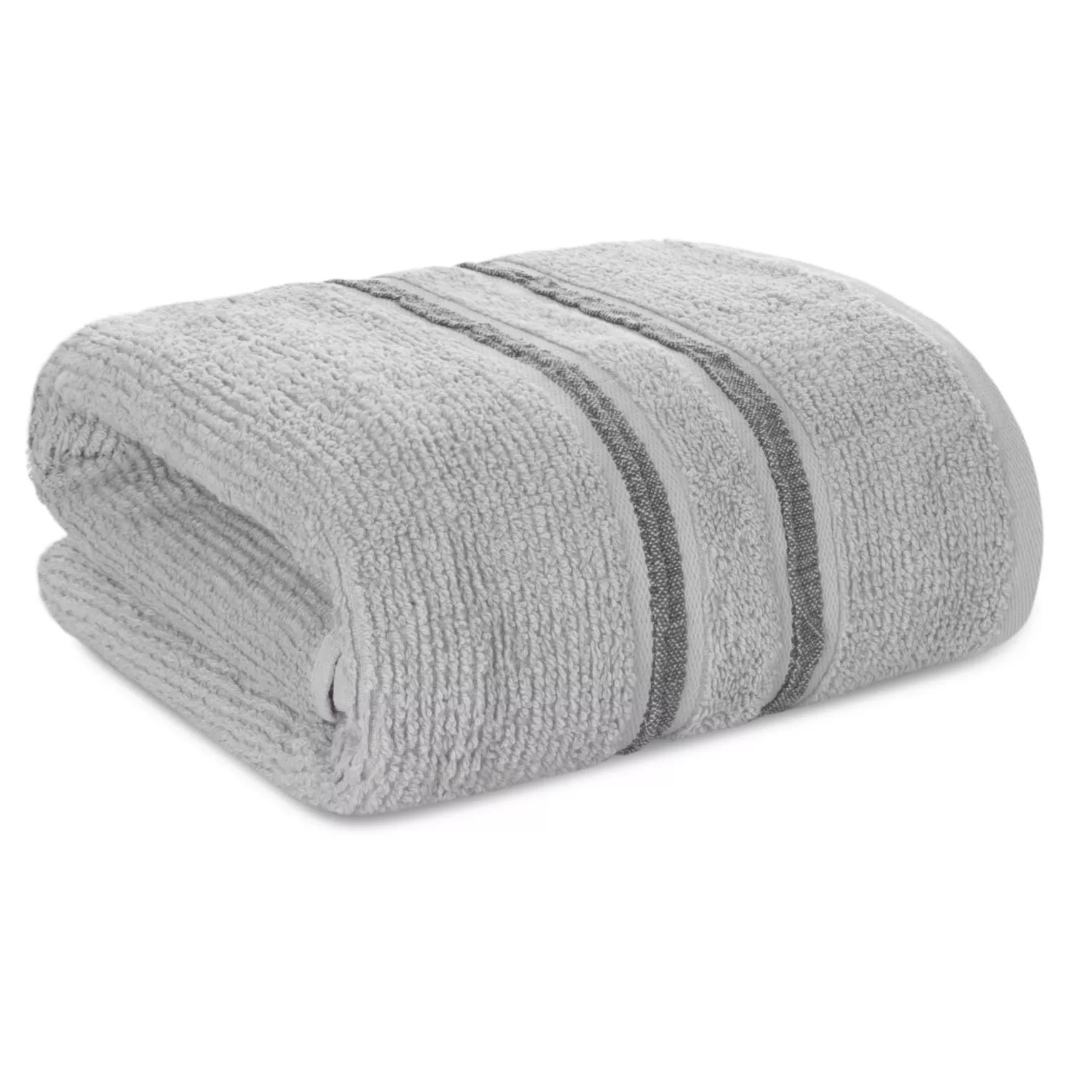 Ręcznik do rąk 30x50 cm bawełniany kolor srebrny w kontrastujące pasy 500 g/m2 DINA Eurofirany