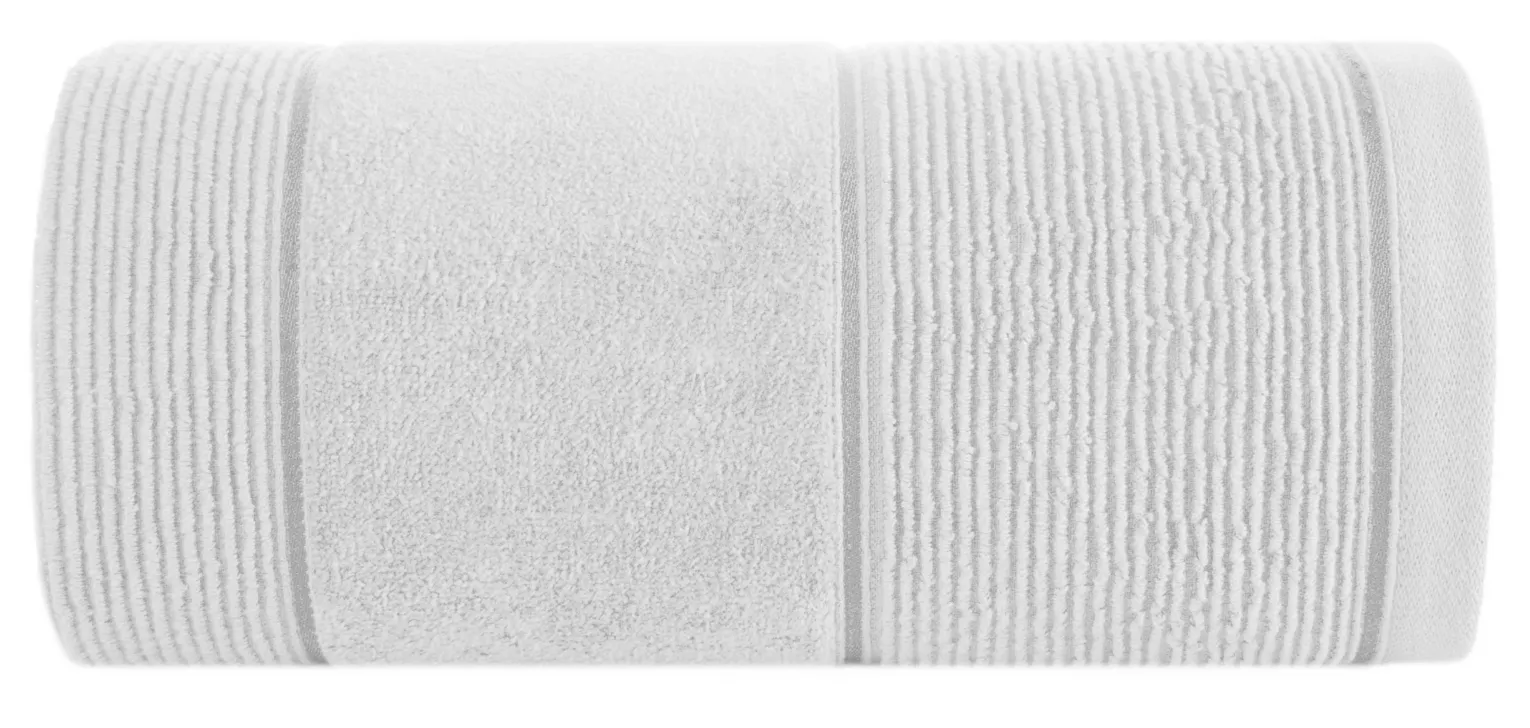 Ręcznik do rąk 30x50 cm bawełniany kolor biały z welurową bordiurą 500 g/m2 EMMA Eurofirany
