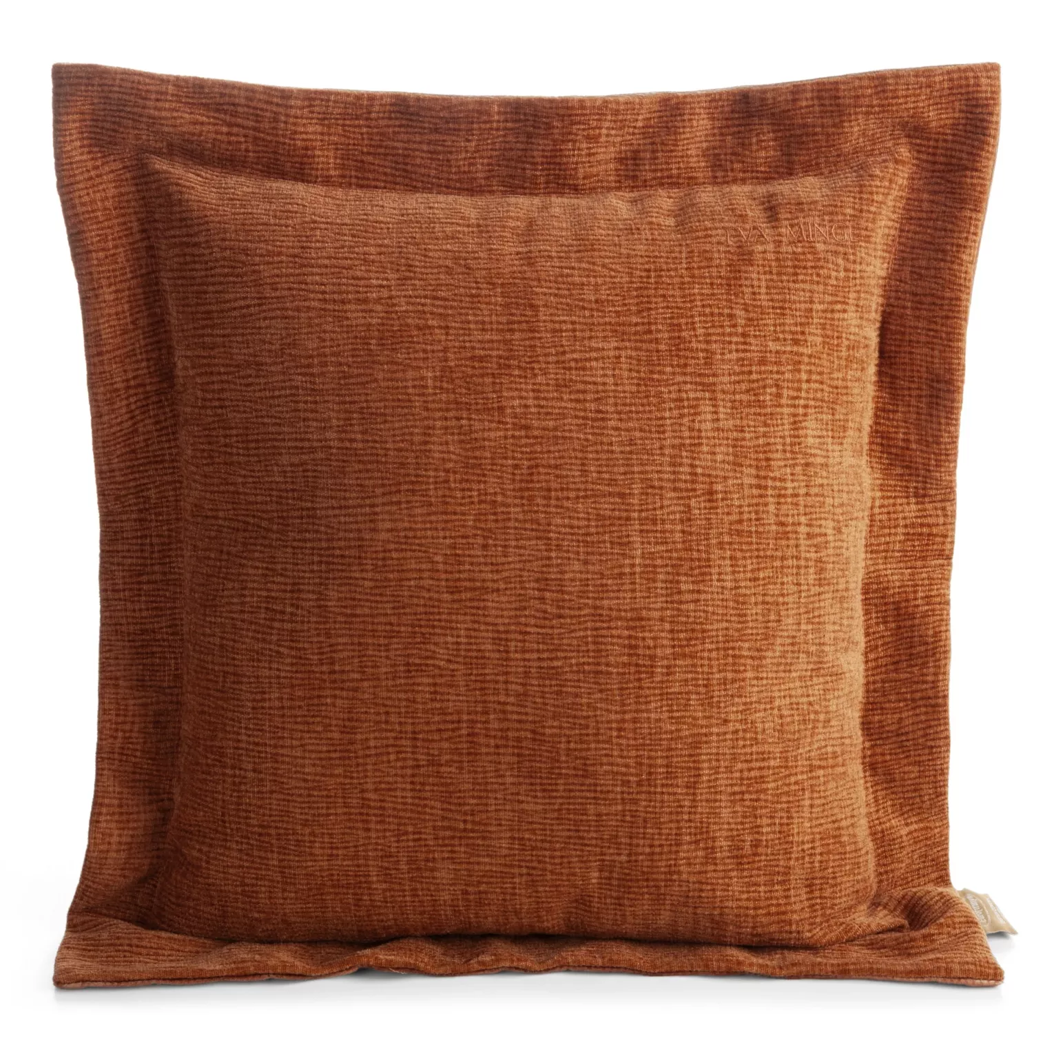 Poszewka na poduszkę  55x55 cm z szenilowej tkaniny ceglasta o widocznym ozdobnym splocie Eva Minge Elegante Eurofirany